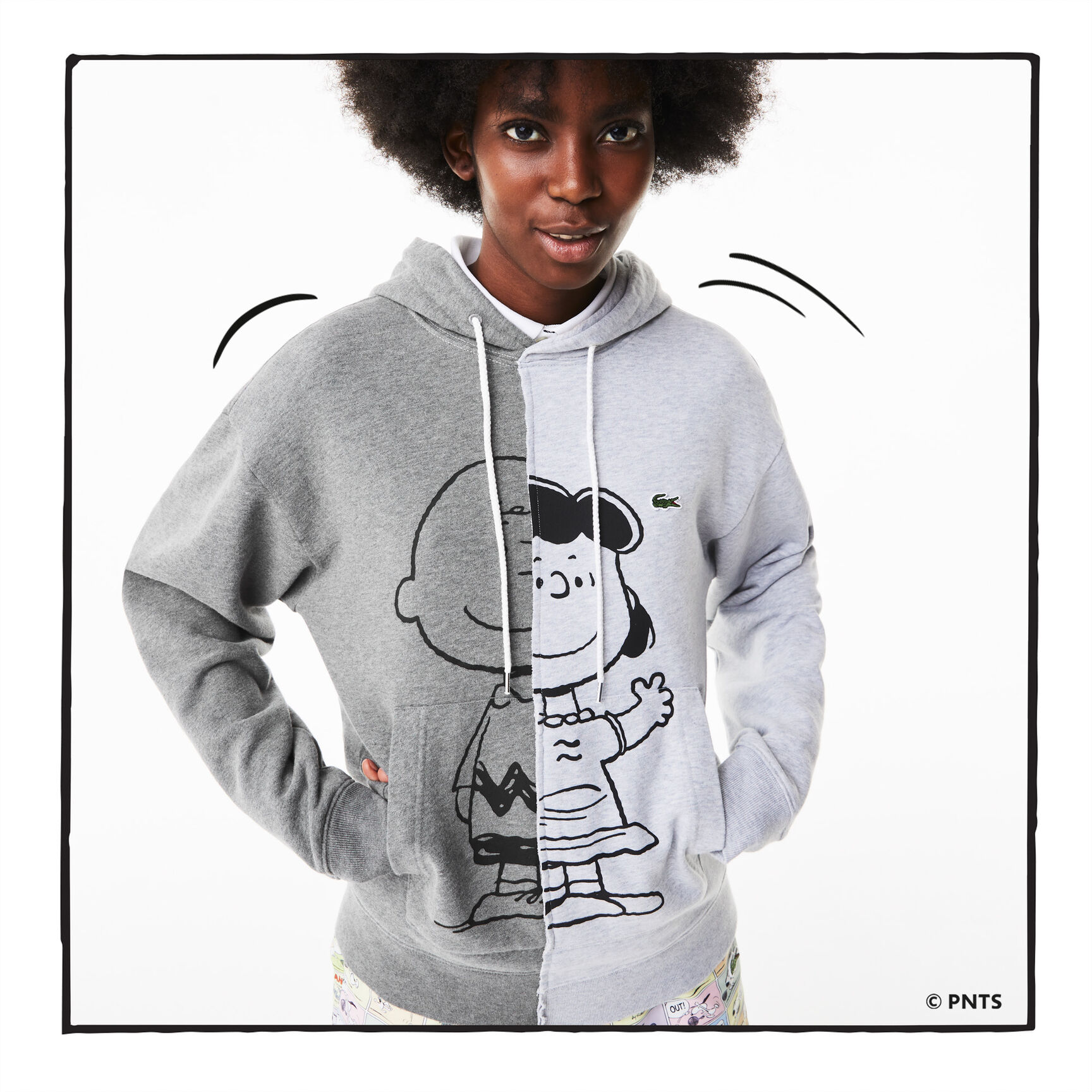 Unisex Lacoste L!VE x Peanuts Loose Fit Hooded Sweatshirt