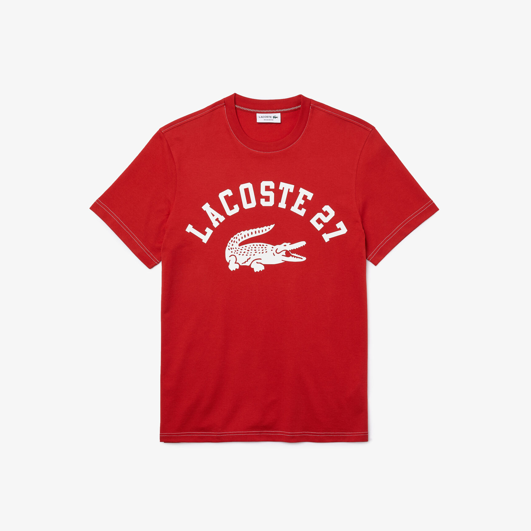 Men’s Crew Neck Lacoste 27 Print Cotton T-shirt Men’s Crew Neck Lacoste 27 Print Cotton T-shirt