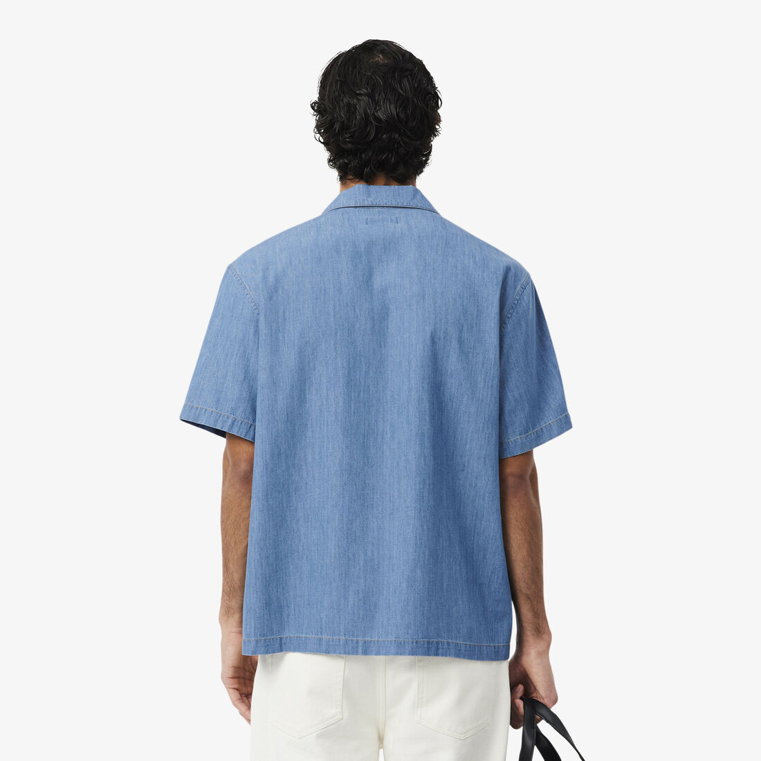 Relaxed Fit Open Neck Denim Shirt Relaxed Fit Open Neck Denim Shirt