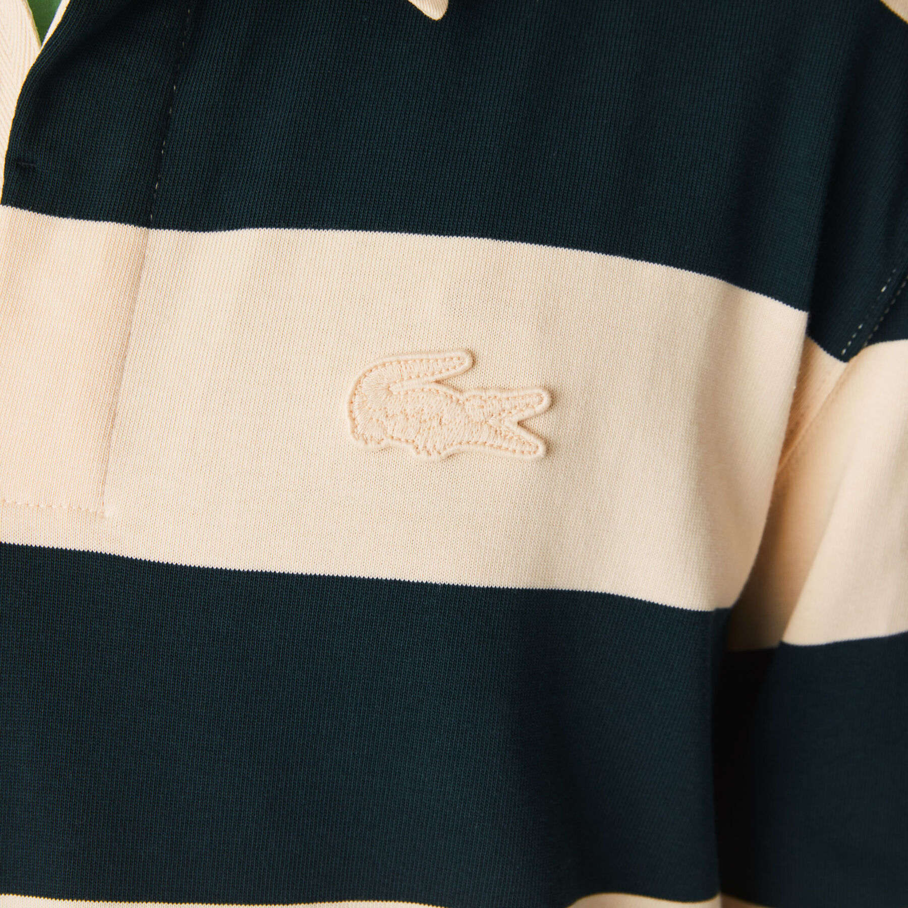 men s lacoste striped cotton rugby shirt
