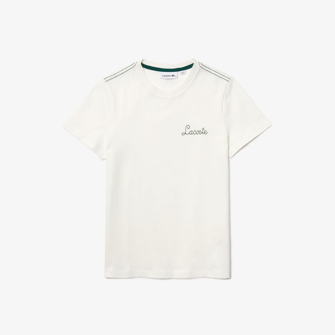 Women's Crew Neck Embroidered Lettering Cotton T-shirt Women's Crew Neck Embroidered Lettering Cotton T-shirt