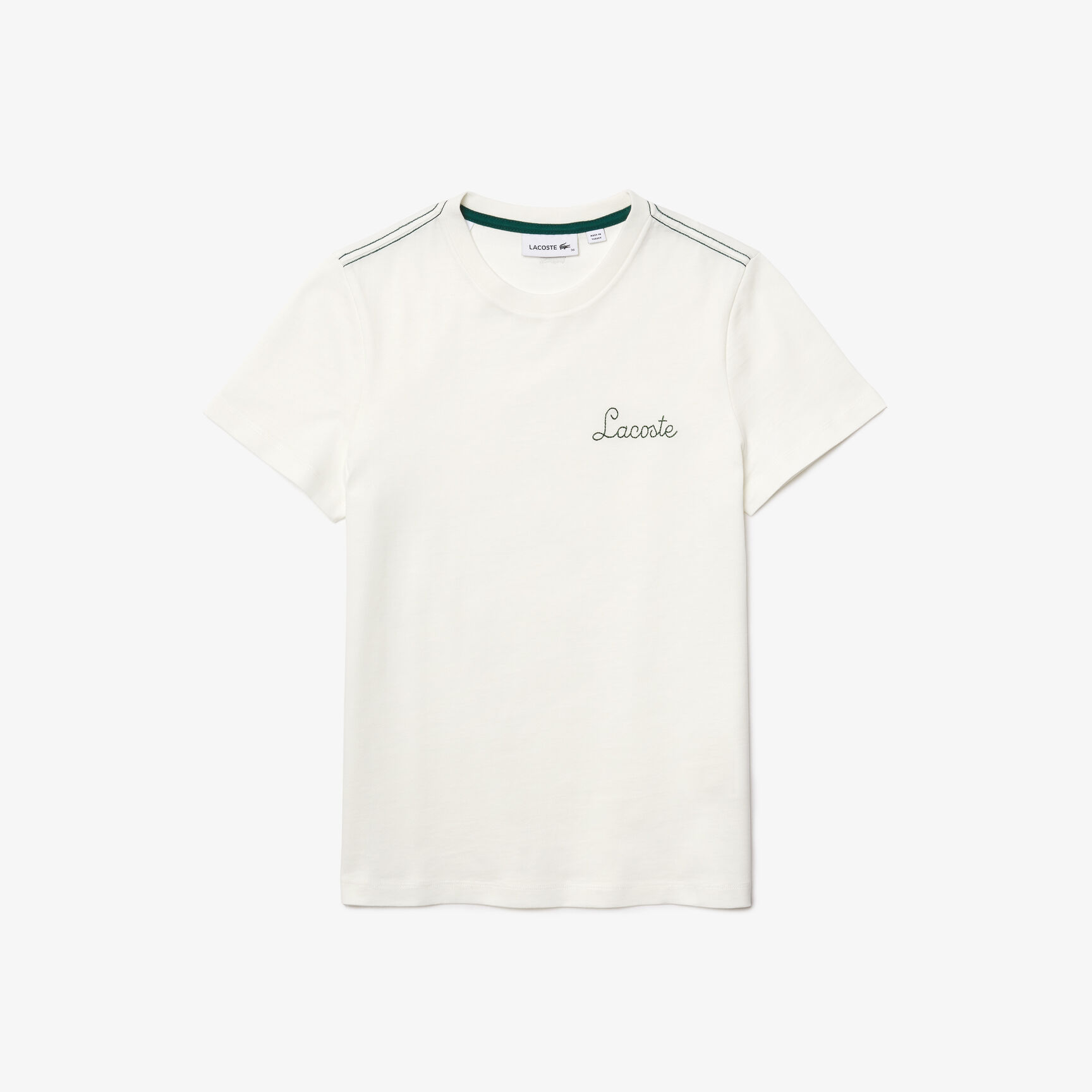 Women's Crew Neck Embroidered Lettering Cotton T-shirt Women's Crew Neck Embroidered Lettering Cotton T-shirt