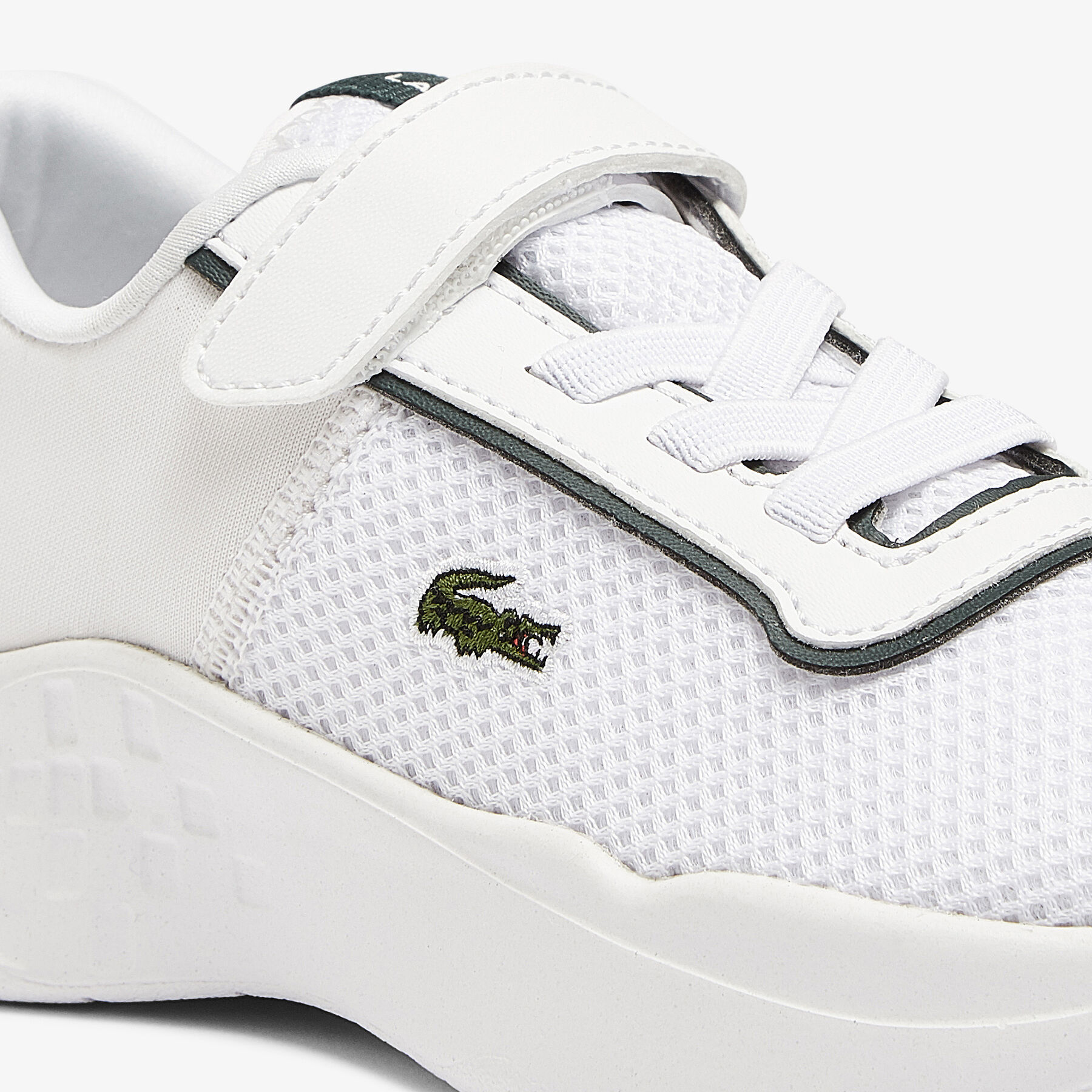 lacoste infants  court drive textile air mesh trainers