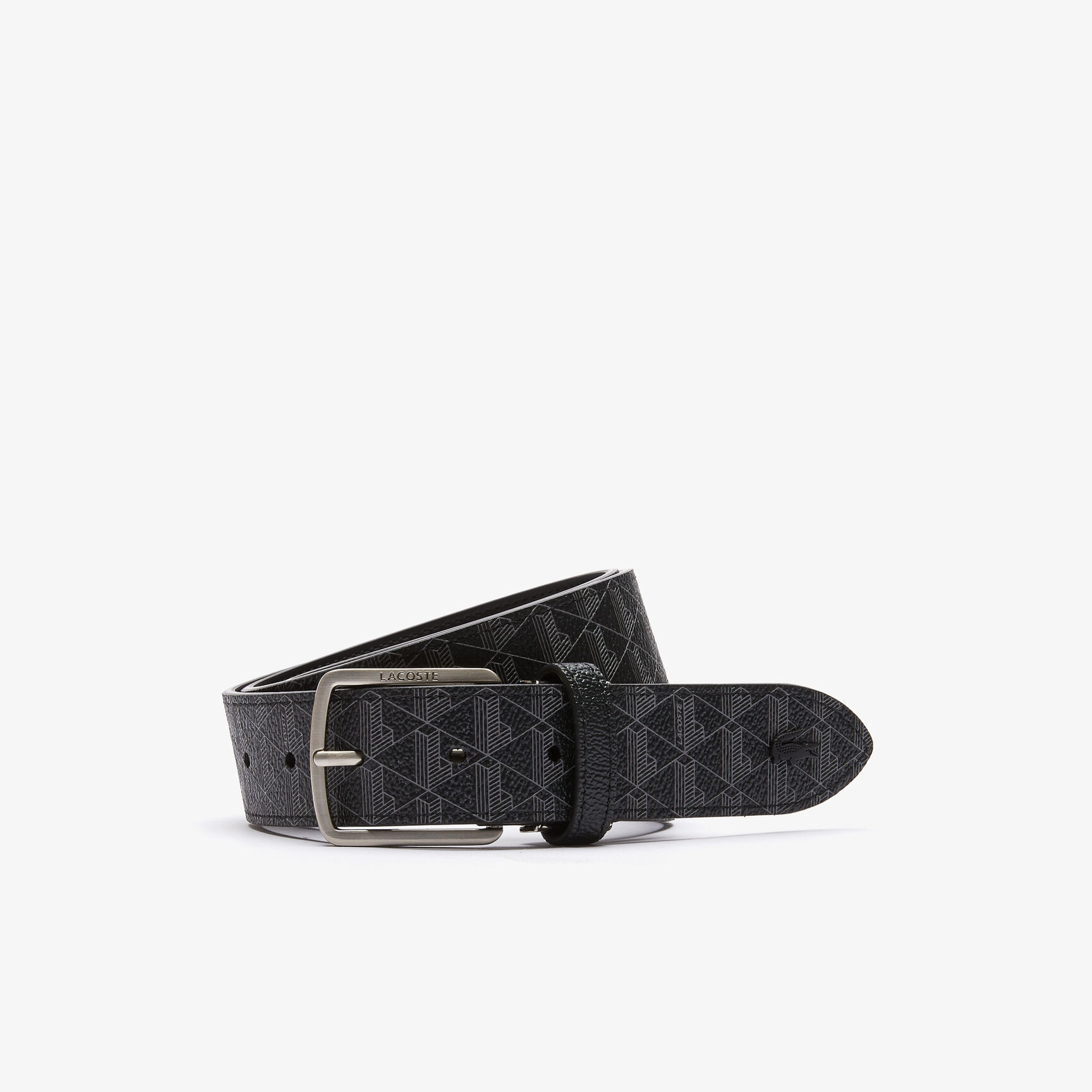 Men's Monogram Tongue Buckle Woven Belt
