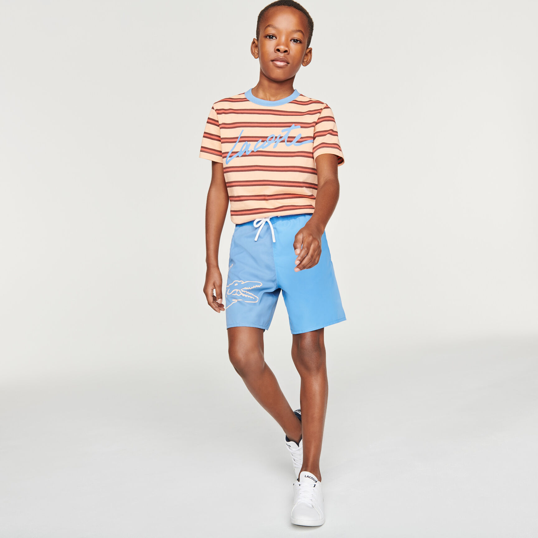 شورت سباحة للأولاد ثنائي اللون وطباعة التمساح