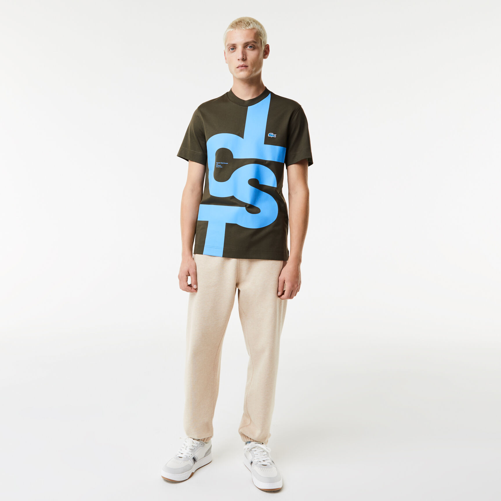 Men's Regular Fit Contrast Lettering Cotton T-Shirt