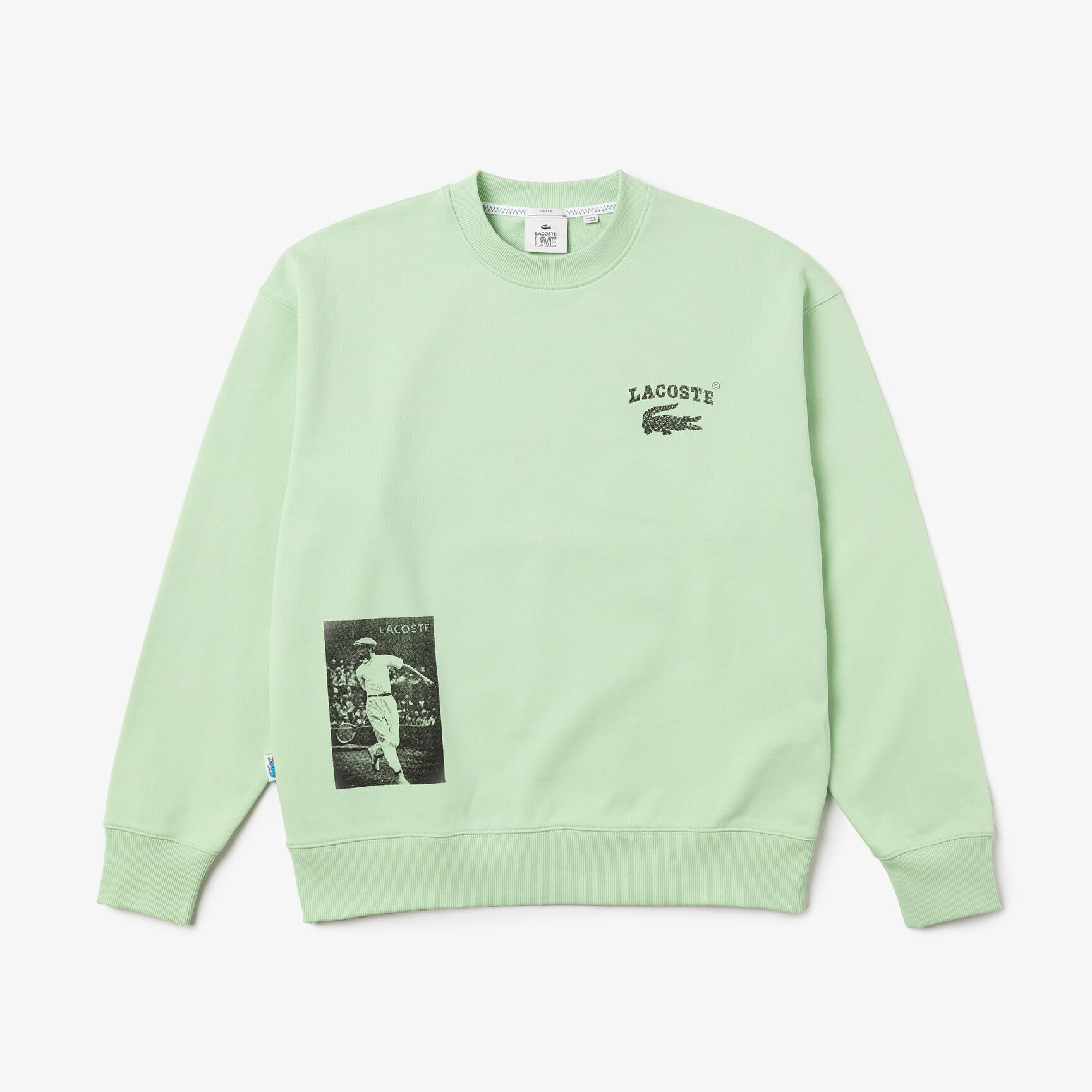 Unisex Lacoste L!VE Heritage Loose Fit Print Cotton Sweatshirt