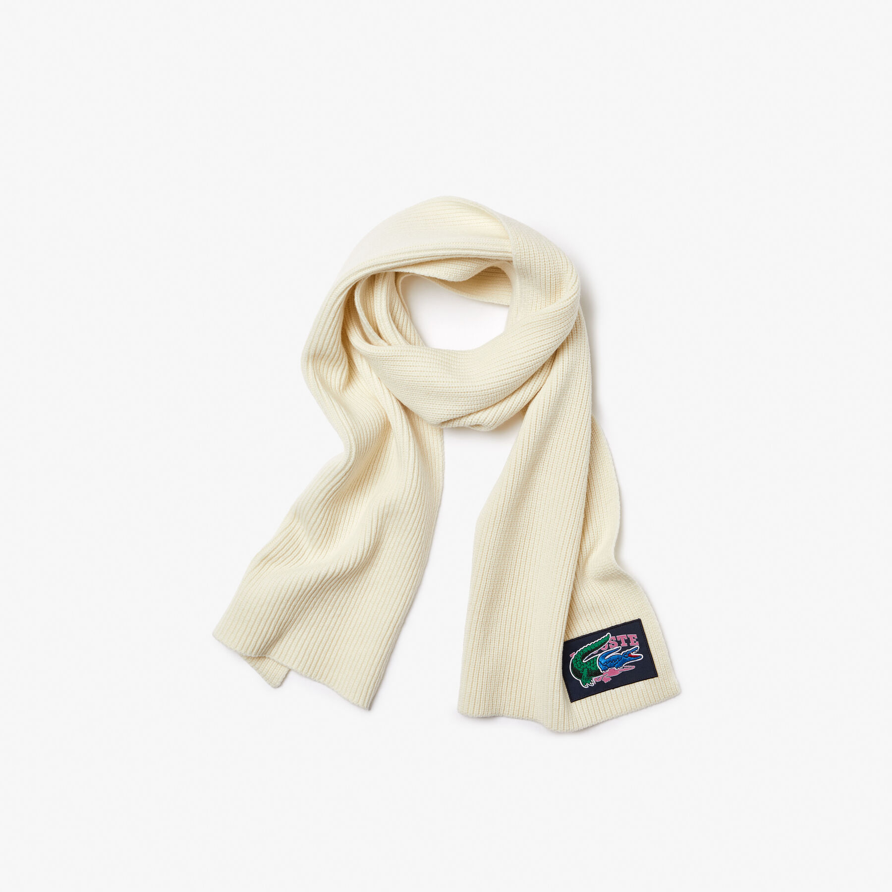 Unisex Lacoste Holiday Ribbed Wool Beanie And Scarf Gift Set unisex lacoste holiday ribbed wool beanie and scarf gift set