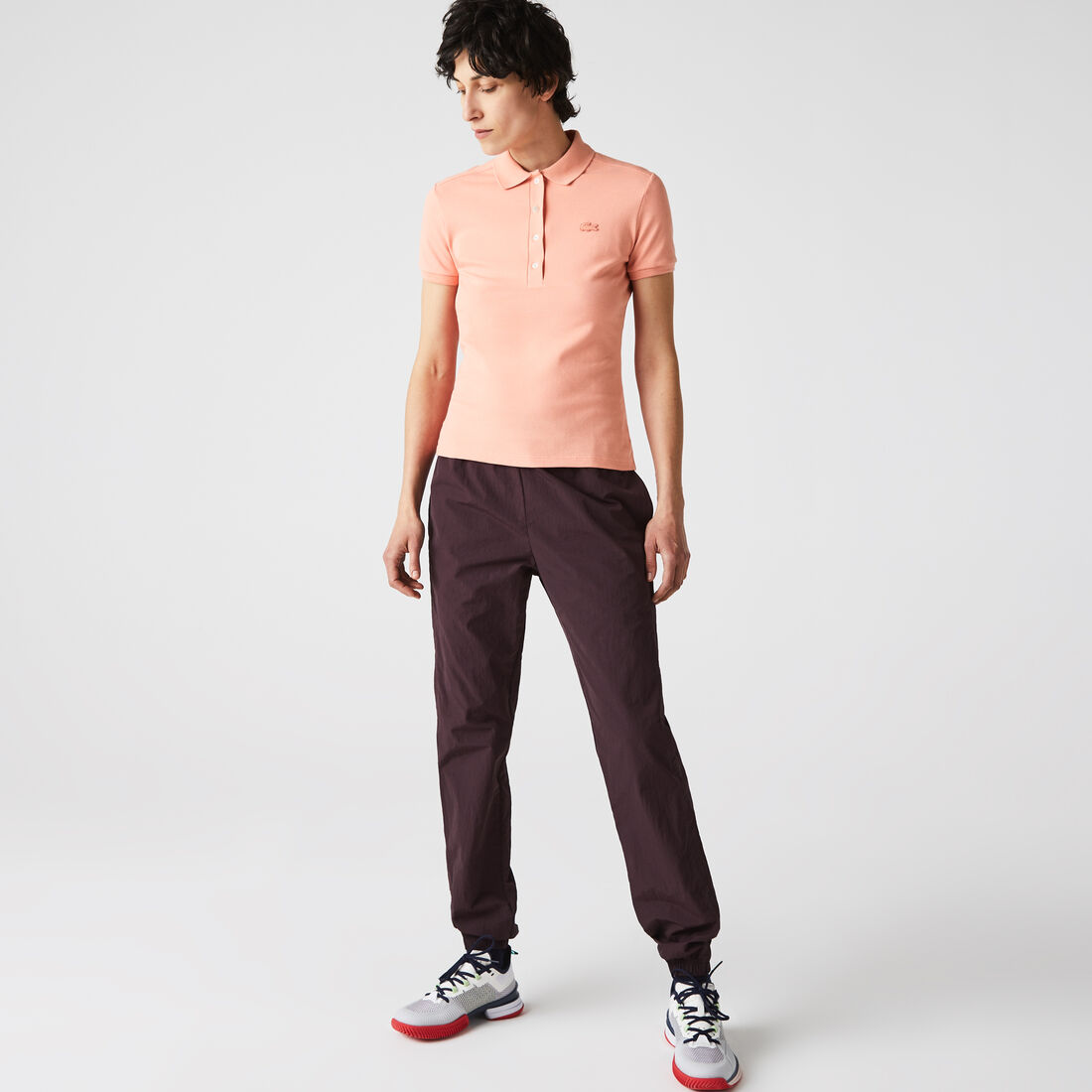 تيشيرت بولو L.12.D بقصة ضيقة من قماش بيتي بيكيه المطاطي