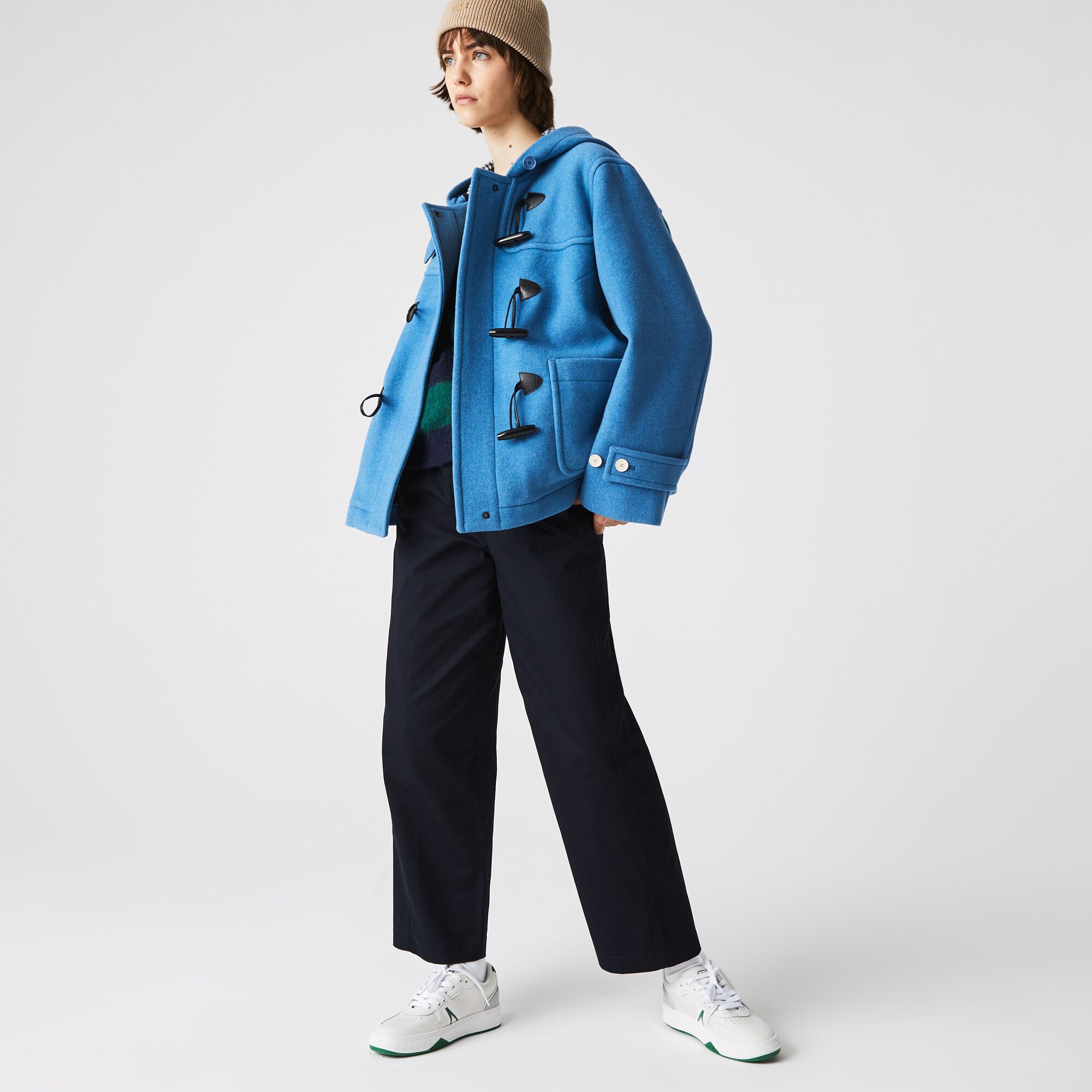 Buy Women s Lacoste L VE Short Wool Blend Duffel Coat Lacoste EG