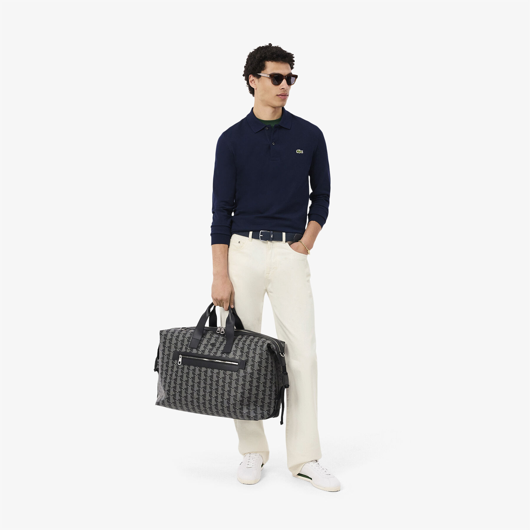 lacoste stretch canvas strap belt