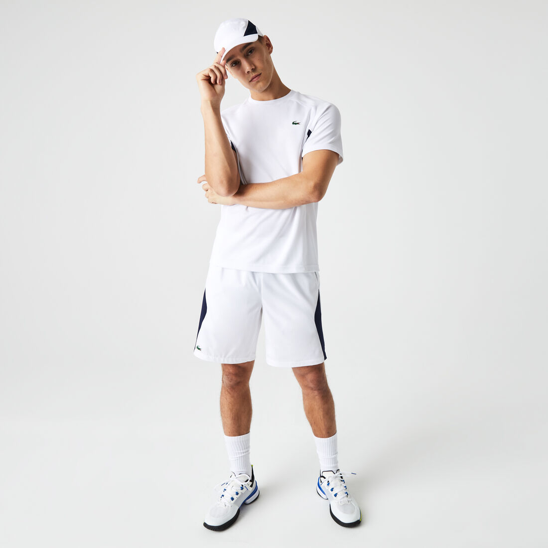 تيشيرت تنس بيكيه سريع الجفاف بتصميم مقسم بألوان للرجال مجموعة Lacoste SPORT تيشيرت تنس بيكيه سريع الجفاف بتصميم مقسم بألوان للرجال مجموعة Lacoste SPORT