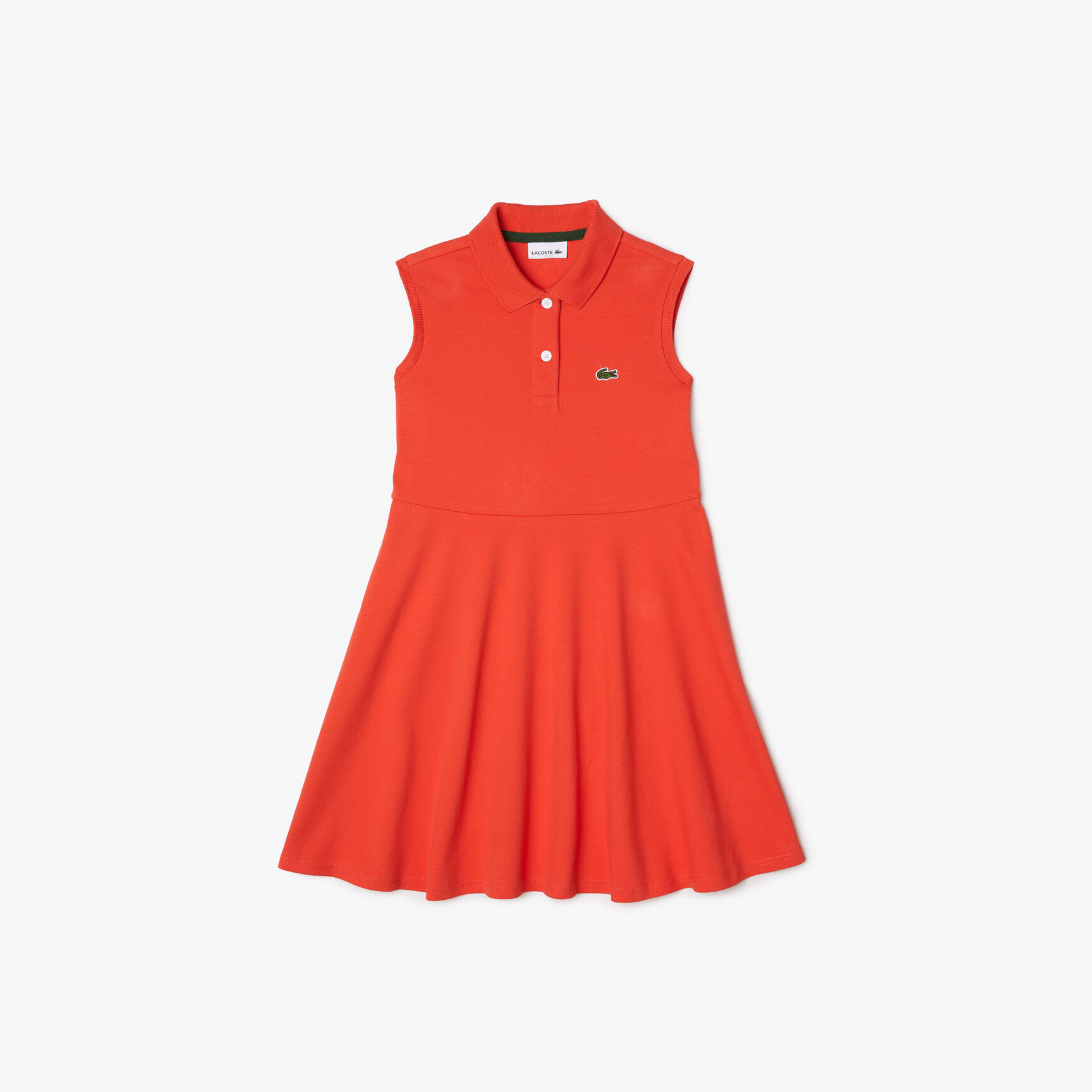 Girls' Lacoste Fit and Flare Stretch Pique Polo Dress Girls' Lacoste Fit and Flare Stretch Pique Polo Dress