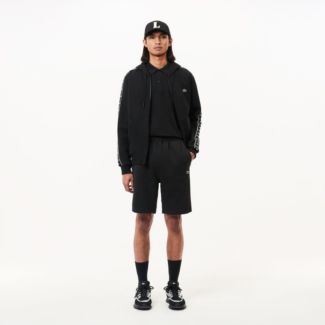 Logo Stripe Fleece Jogger Shorts Logo Stripe Fleece Jogger Shorts