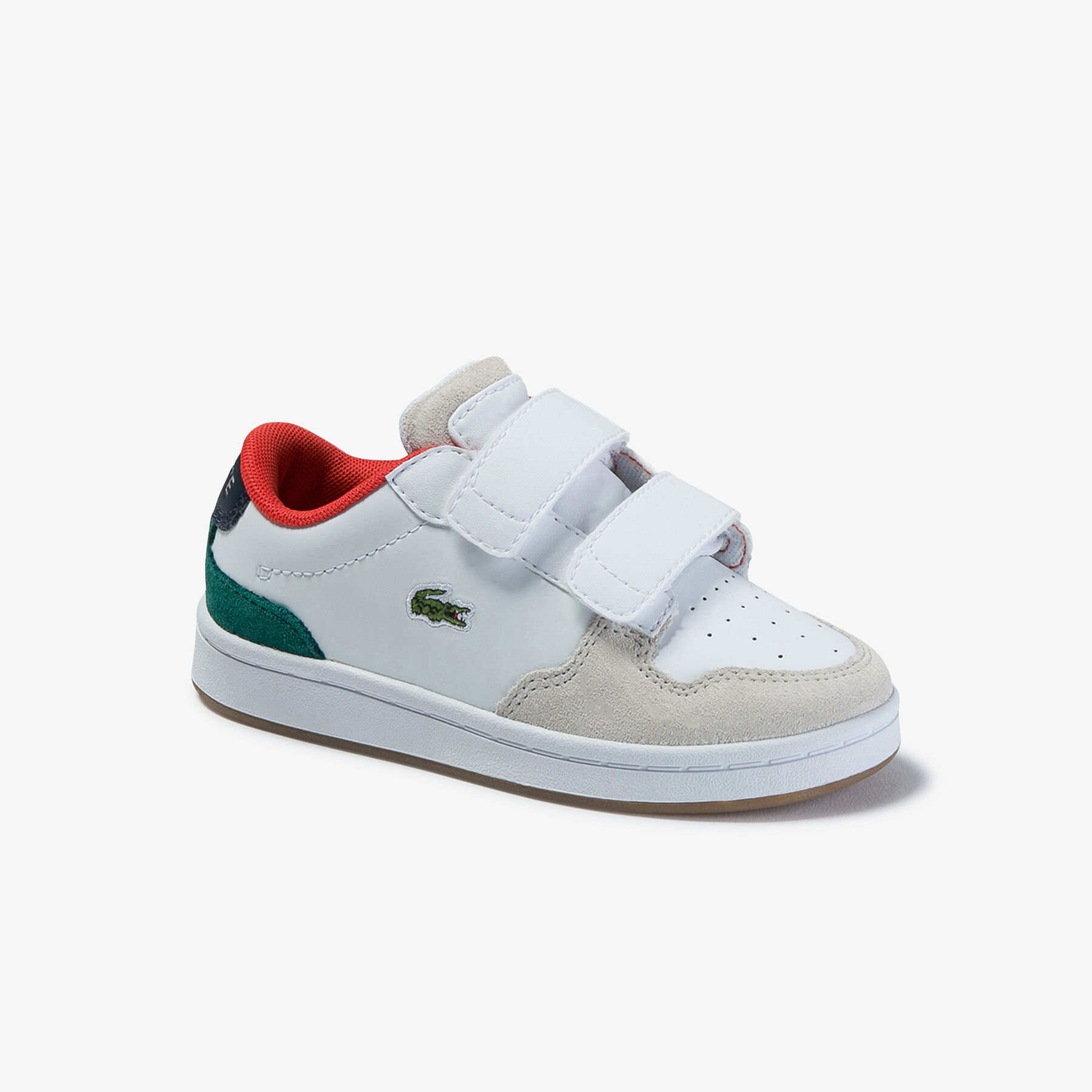 lacoste infants  masters cup metallic leather and suede sneakers