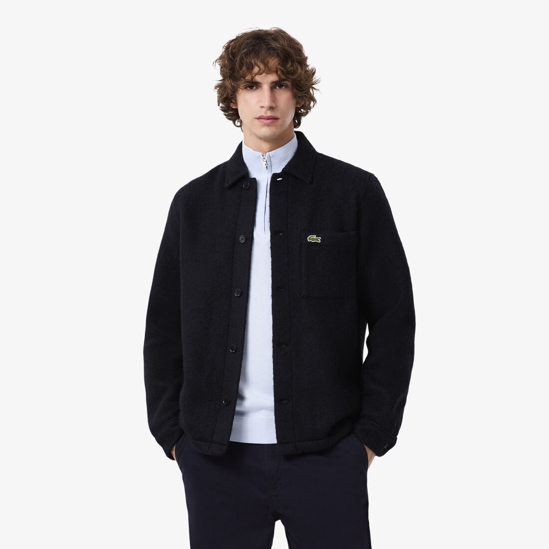 Wool Blend Felt Overshirt