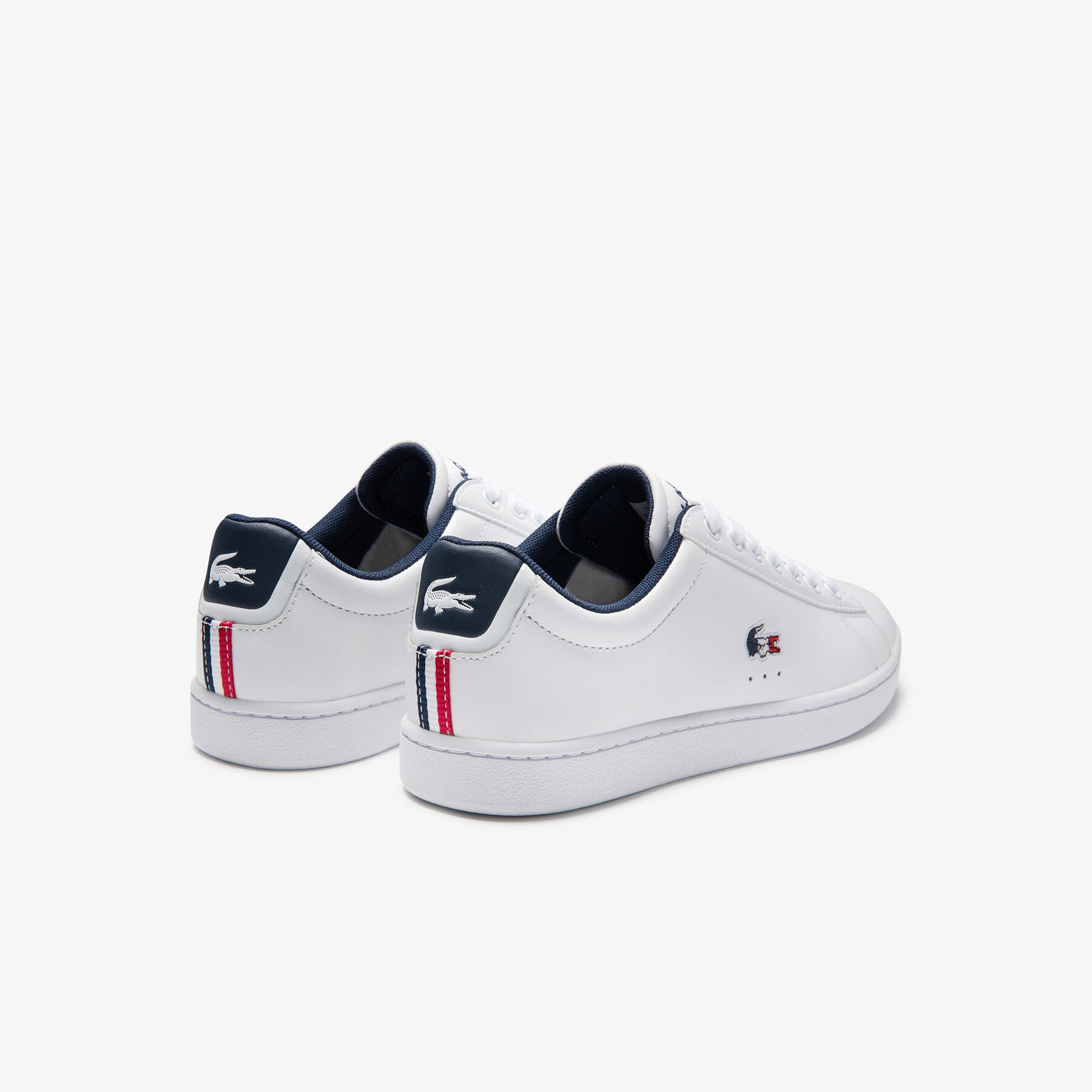 lacoste women s carnaby evo tricolore leather and synthetic trainers