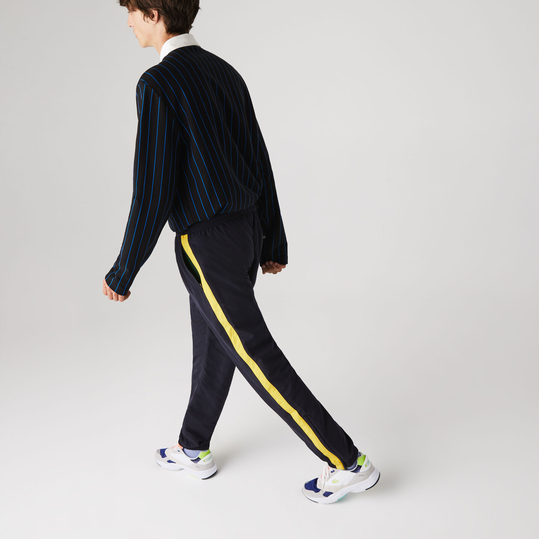 lacoste men s contrast striped water repellant tracksuit pants