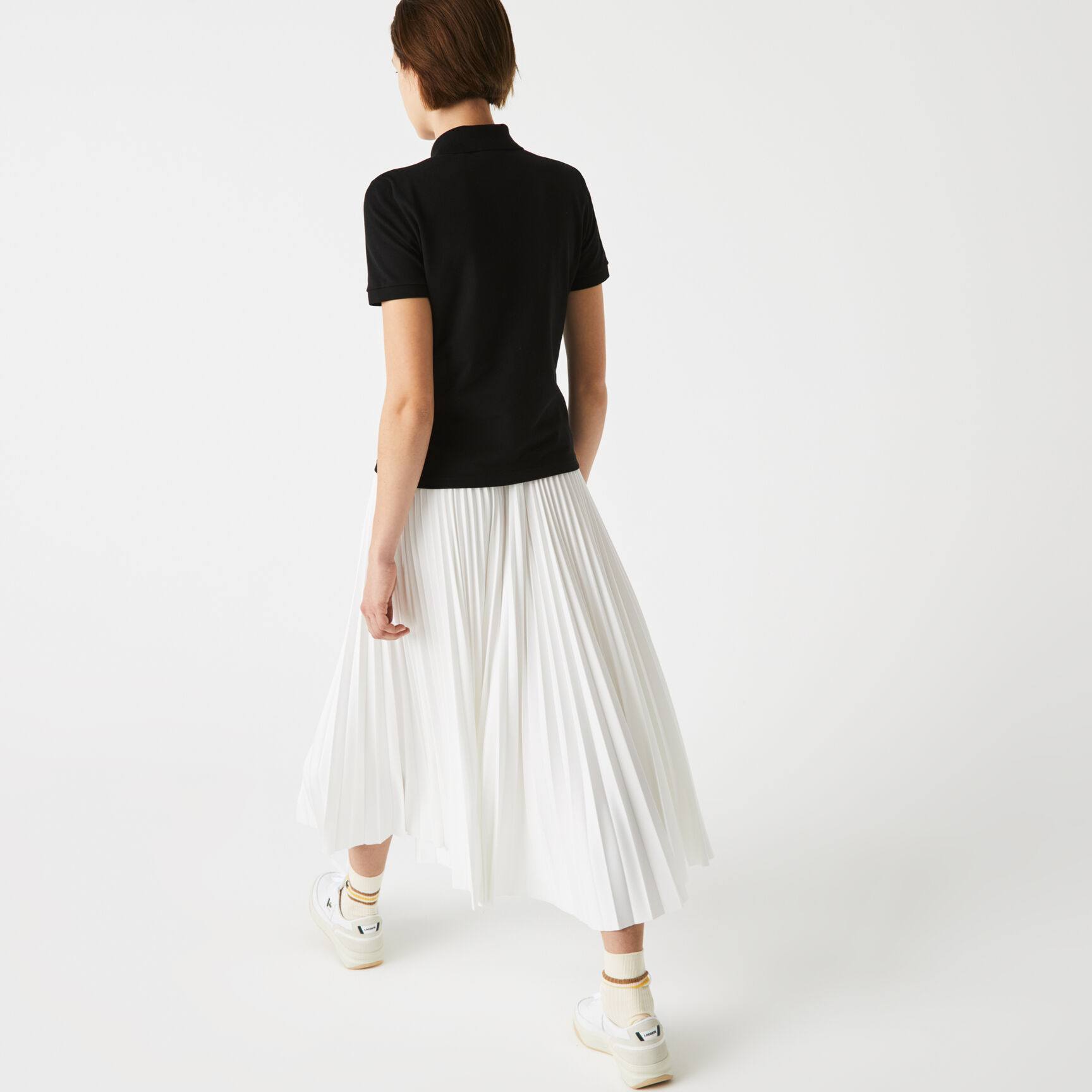 قميص بولو من بيكيه القطن المرن قصة ضيقة مجموعة Lacoste LIVE للنساء