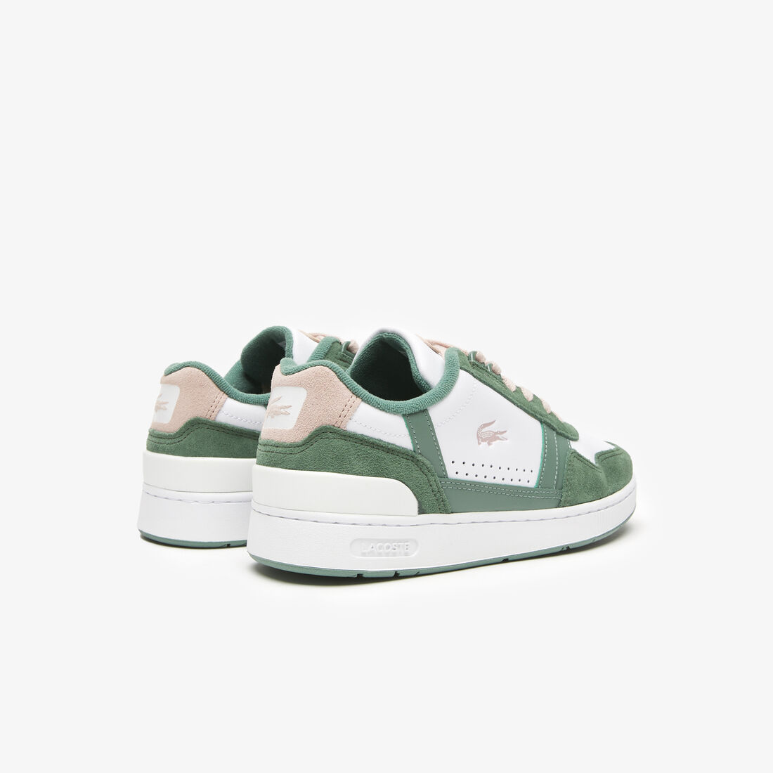 Women's Lacoste T-Clip Leather Colour Contrast Trainers Women's Lacoste T-Clip Leather Colour Contrast Trainers
