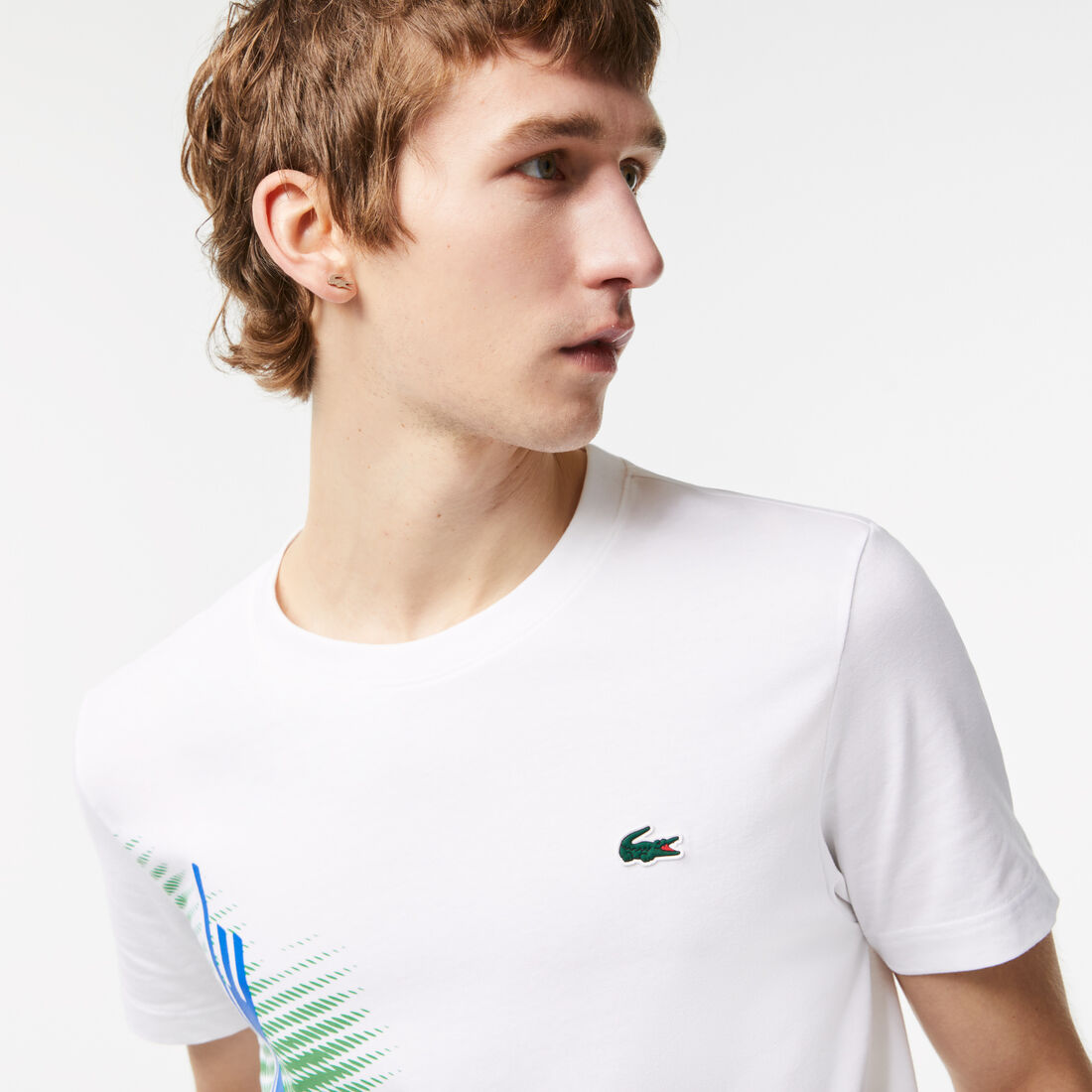 Men's Lacoste Sport Regular Fit T-shirt with Contrast Branding Men's Lacoste Sport Regular Fit T-shirt with Contrast Branding