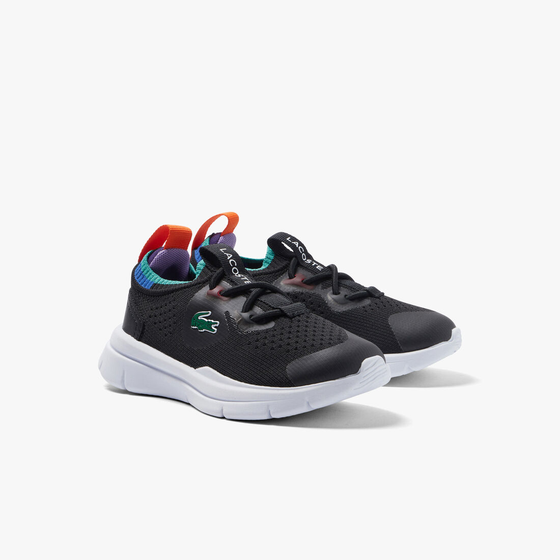 Infants' Lacoste Run Spin Knit Textile Colour Contrast Trainers Infants' Lacoste Run Spin Knit Textile Colour Contrast Trainers