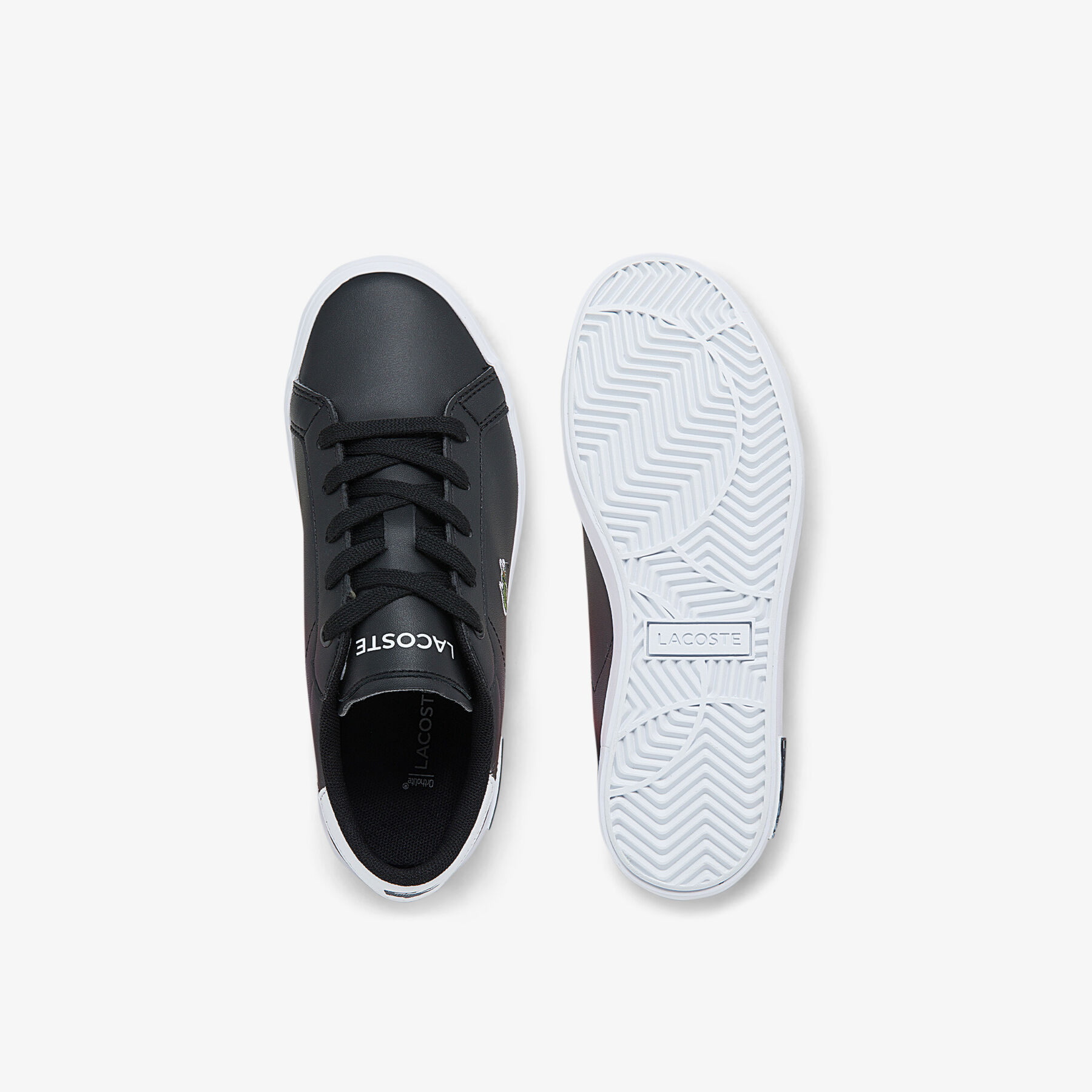 lacoste children s powercourt synthetic trainers