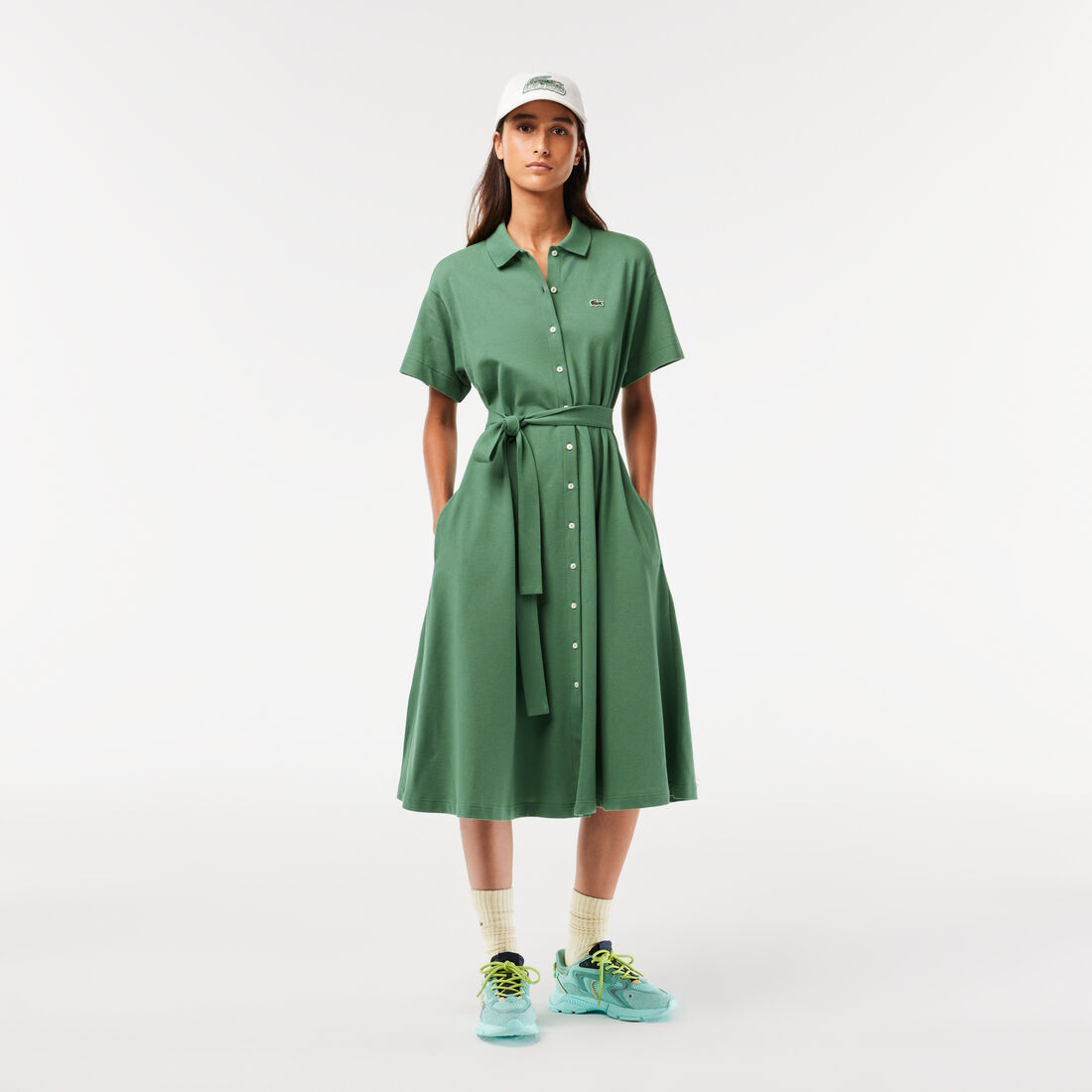 Women's Lacoste Belted Pique Polo Dress Women's Lacoste Belted Pique Polo Dress