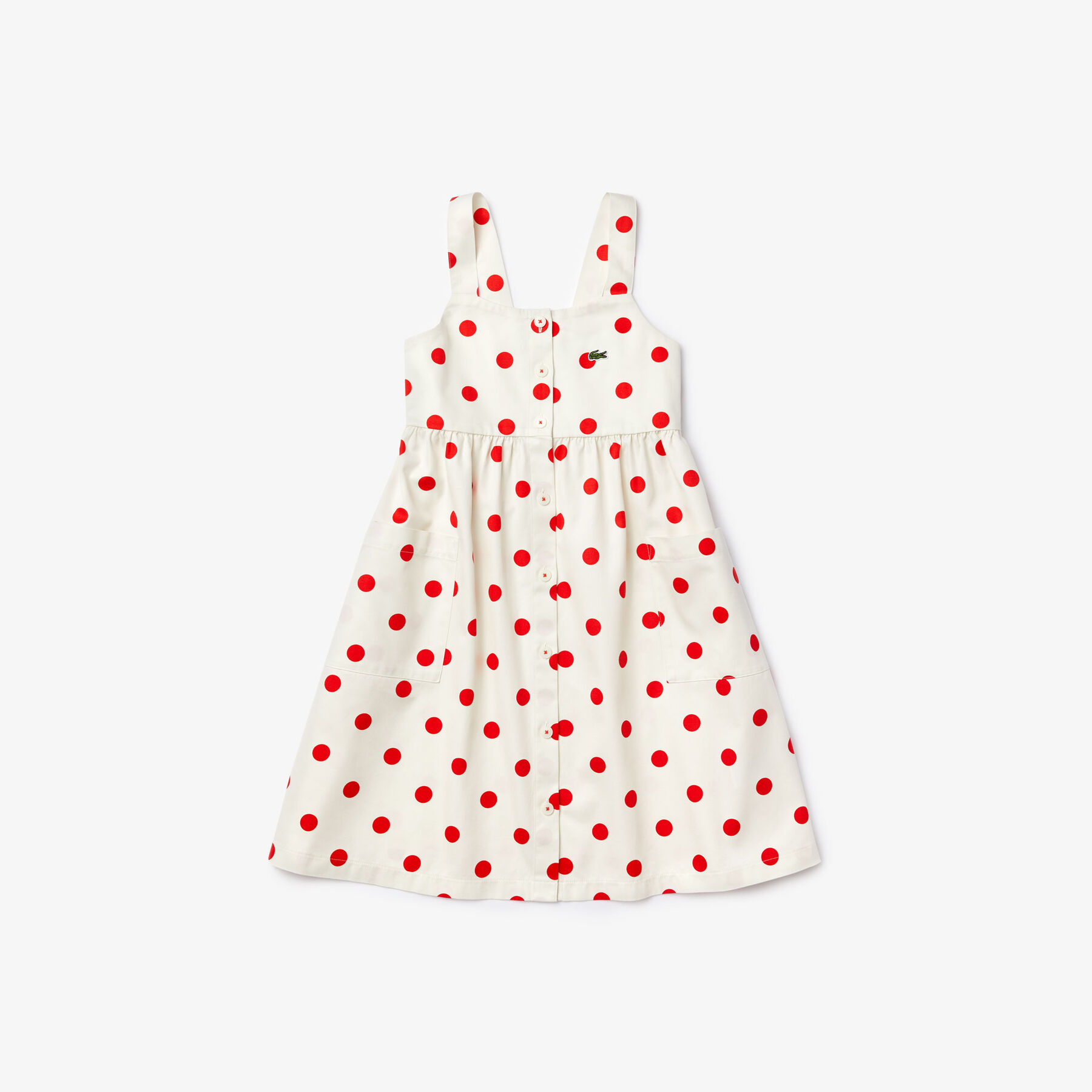 لاكوست فستان من القطن من مجموعة polka dot للفتيات