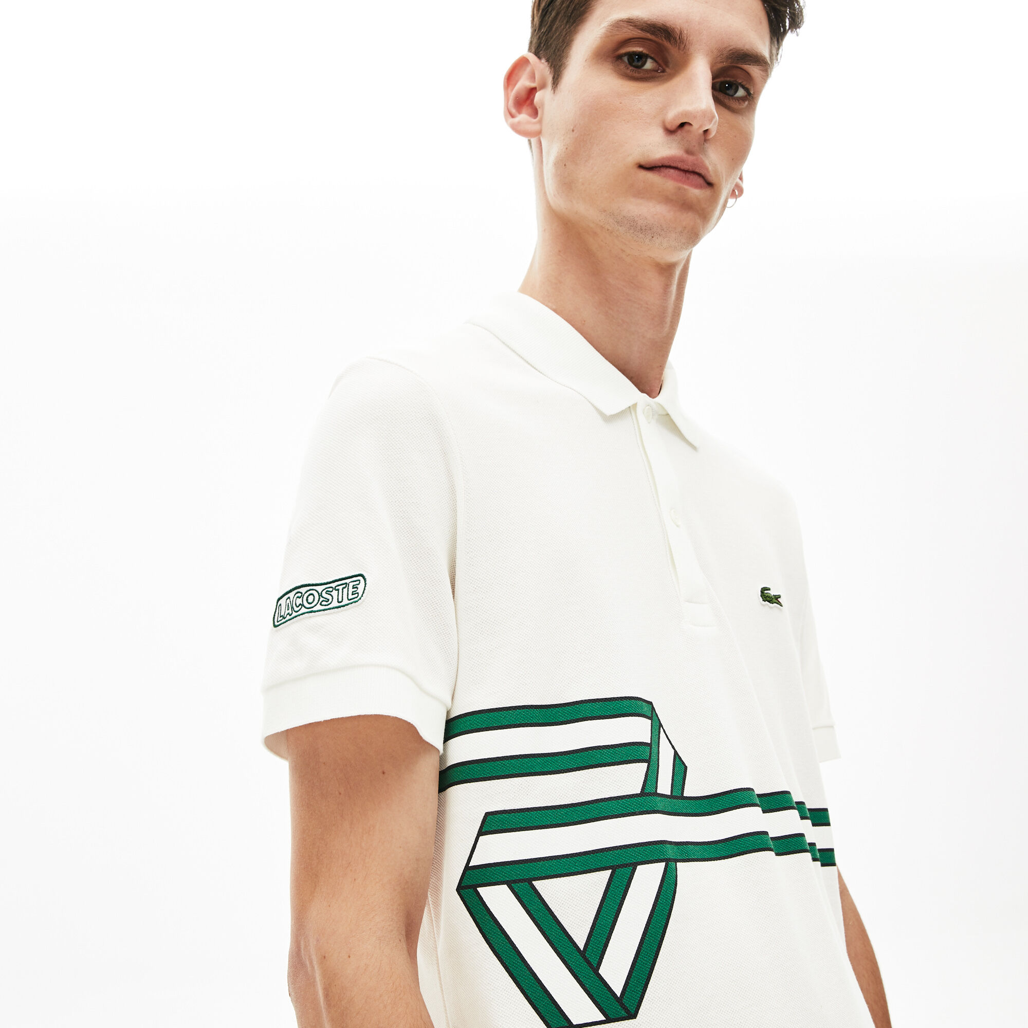 قميص بولو بطبعة مخططة من Lacoste للرجال قميص بولو بطبعة مخططة من Lacoste للرجال