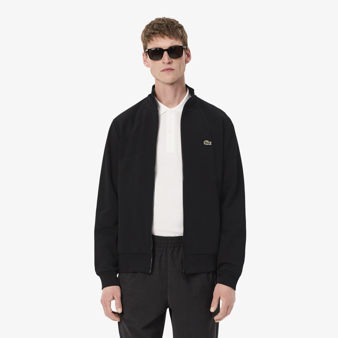 Men's Lacoste Regular Fit Brushed Fleece Zippered Jogger Sweatshirt