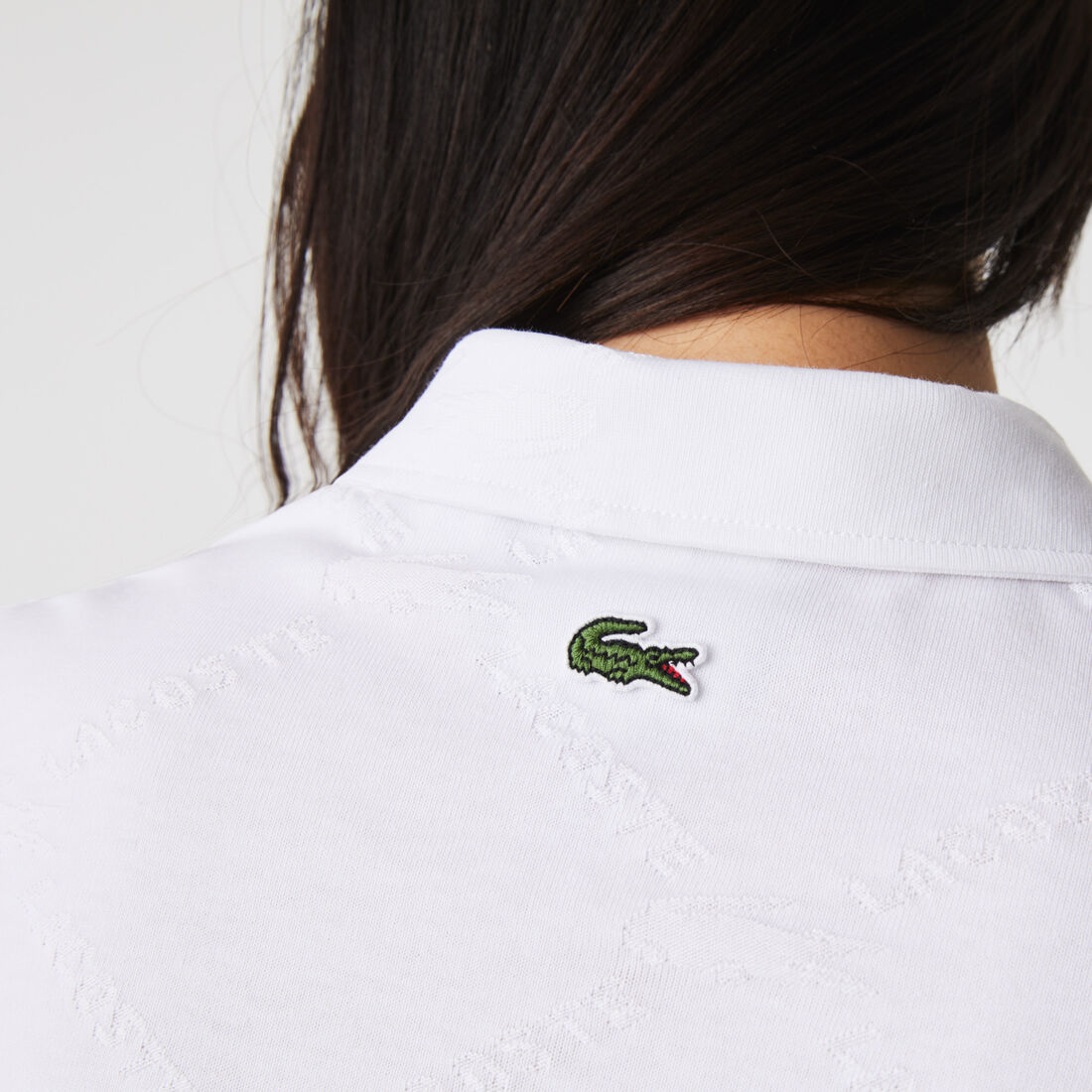 Women’s Lacoste LIVE Slim Fit Monogram Patterned Polo Women’s Lacoste LIVE Slim Fit Monogram Patterned Polo