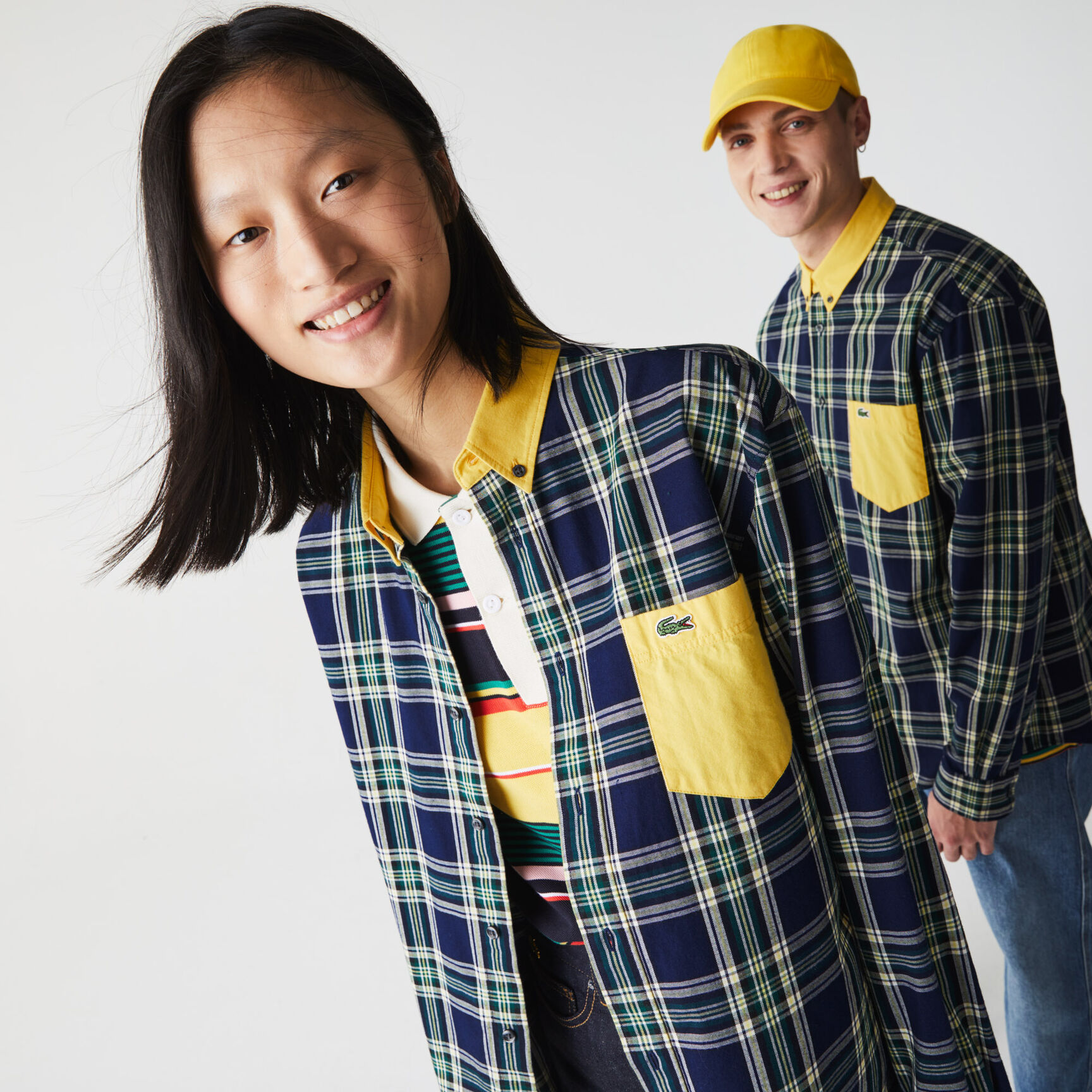 Unisex Lacoste LIVE Boxy Fit Check Cotton Shirt Unisex Lacoste LIVE Boxy Fit Check Cotton Shirt
