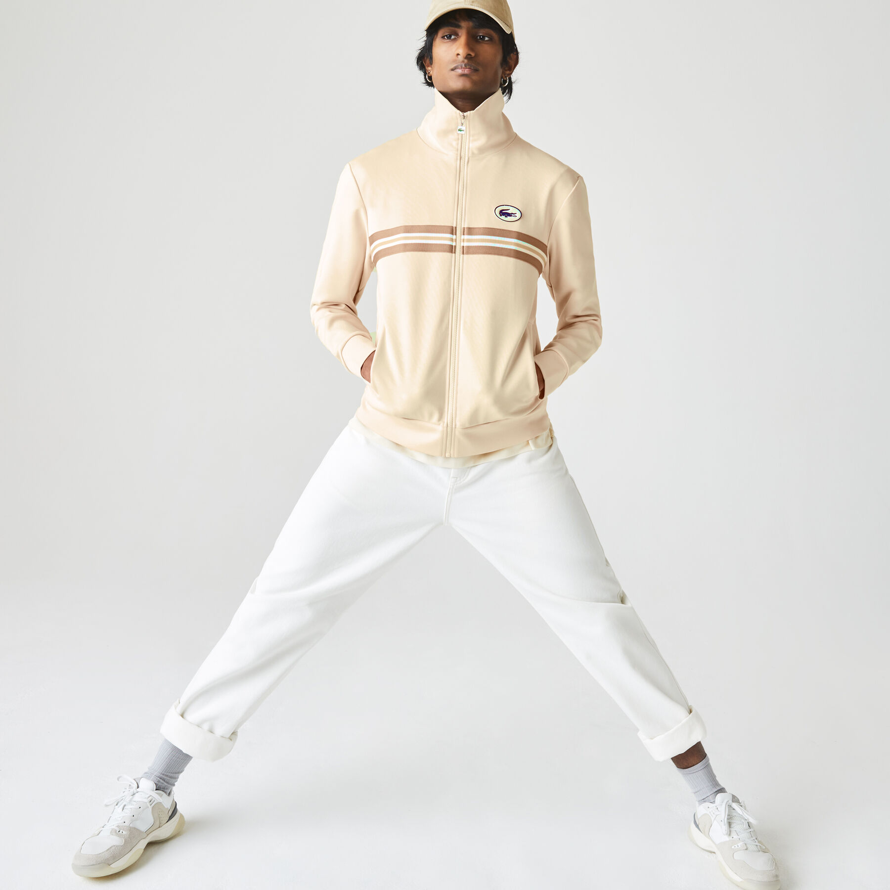 Men’s Heritage Striped Band And Badge Zip Sweatshirt lacoste men s heritage striped band and badge zip sweatshirt