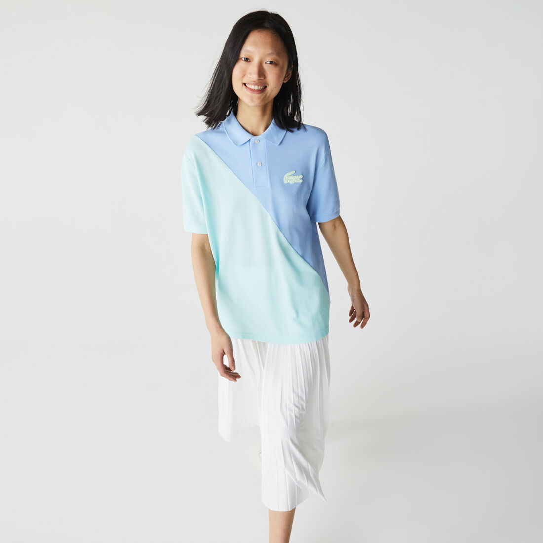 قميص بولو بيكيه القطن للجنسين بقصة فضفاضة وكتل لونية مجموعة Lacoste LIVE قميص بولو بيكيه القطن للجنسين بقصة فضفاضة وكتل لونية مجموعة Lacoste LIVE