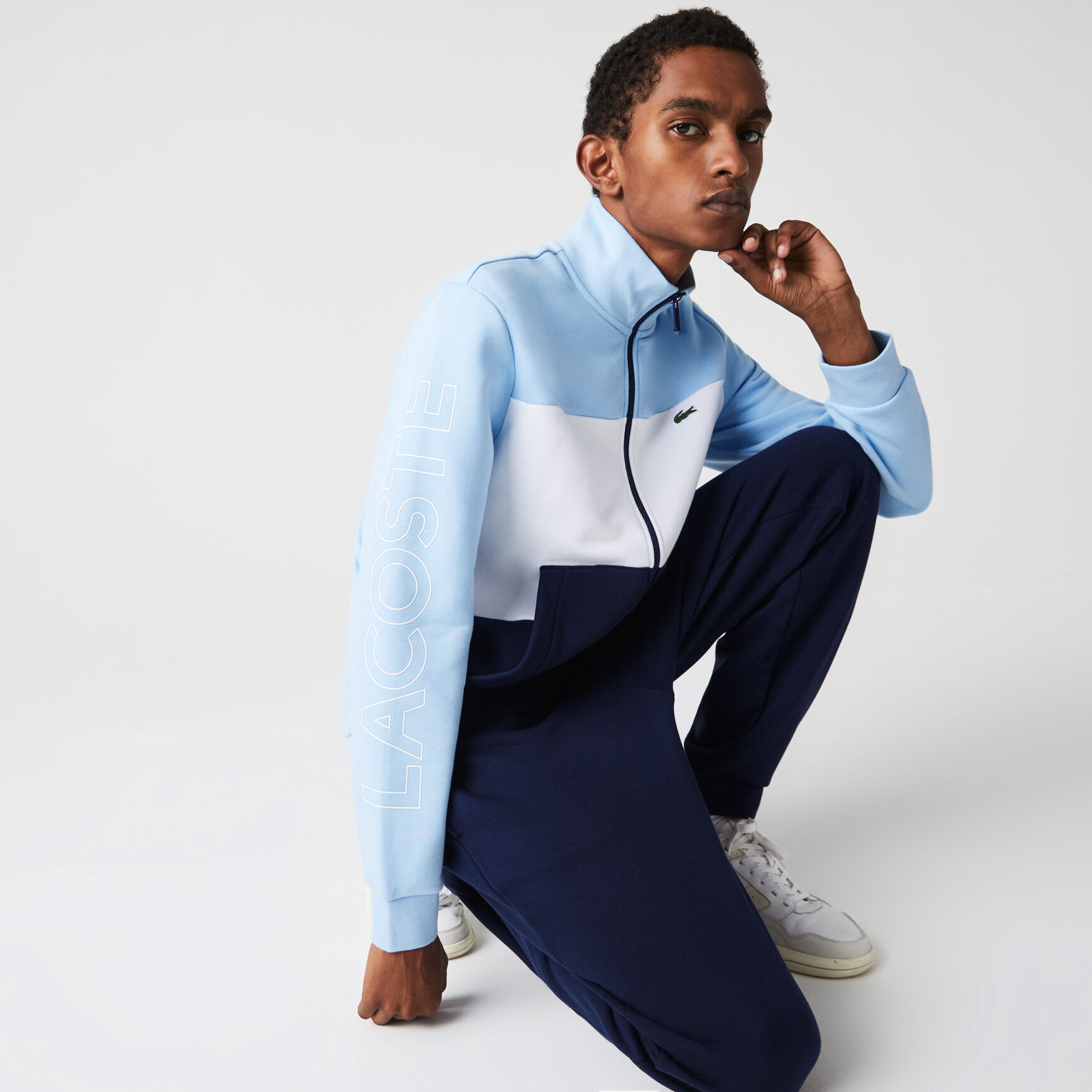 Men's Printed Colorblock Fleece Tracksuit