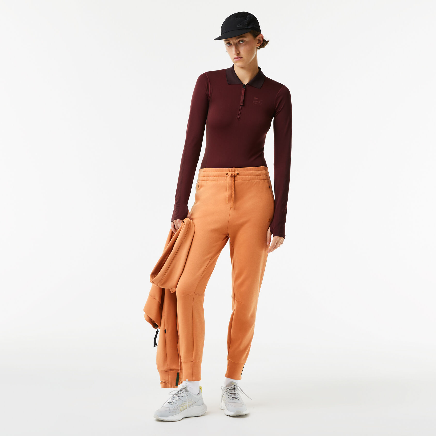 women s lacoste zip collar bodysuit