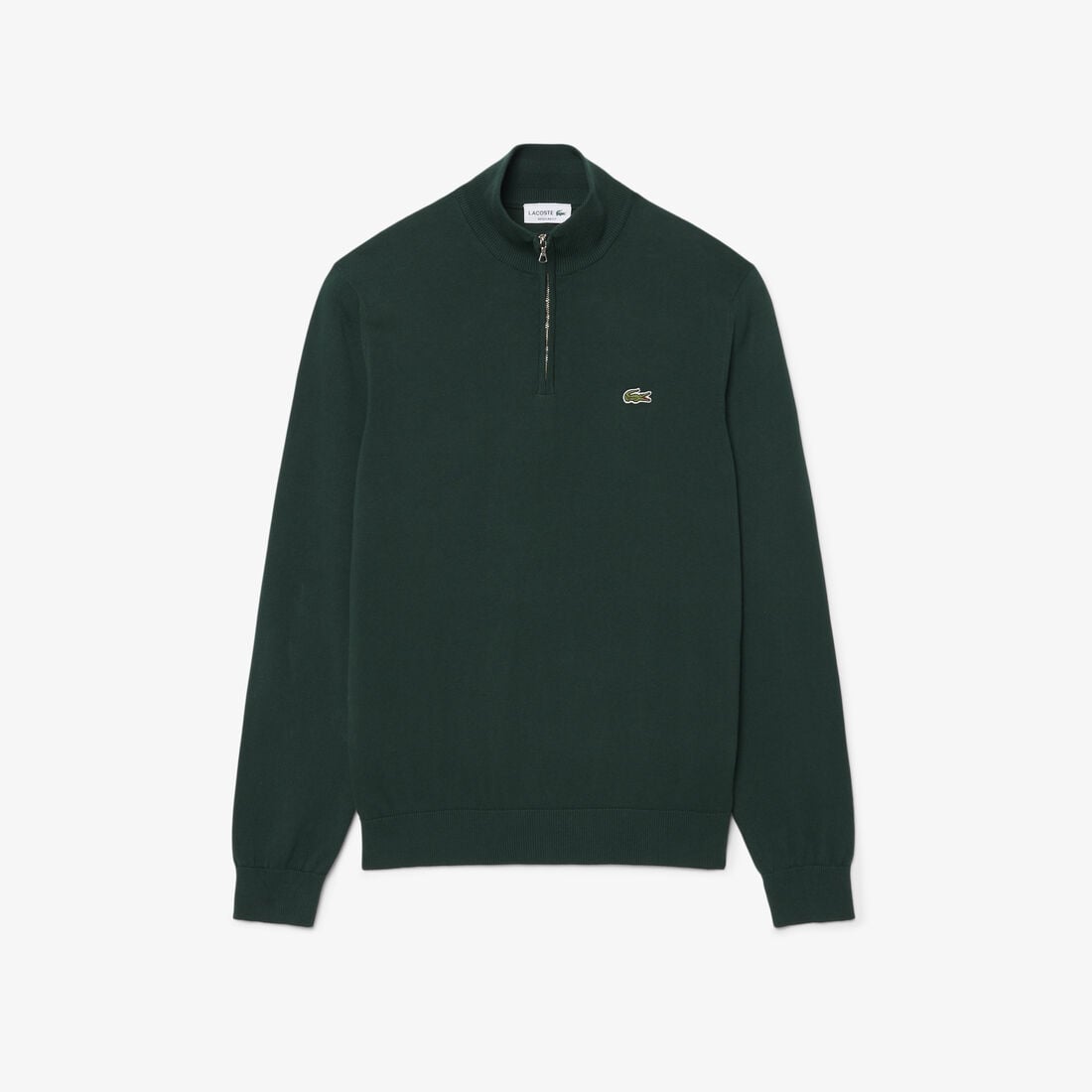 Zipped High Neck Cotton Sweater lacoste zipped high neck cotton sweater