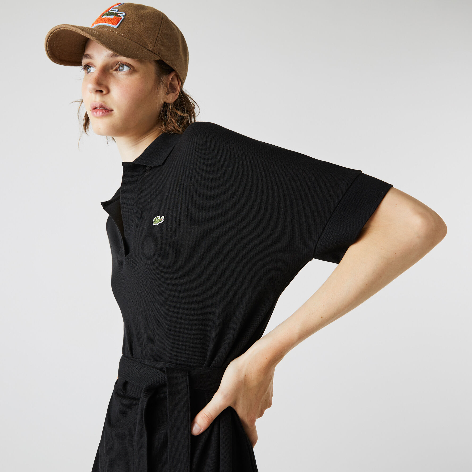 Women's Loose Fit V-neck Piqué Polo Dress Women's Loose Fit V-neck Piqué Polo Dress