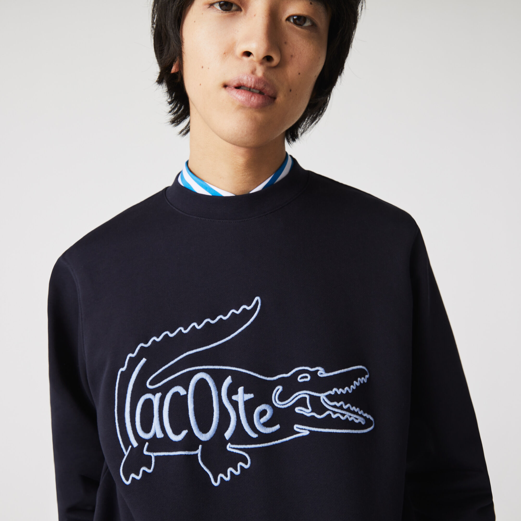 Men’s Crew Neck Embroidered Crocodile Cotton Fleece Sweatshirt Men’s Crew Neck Embroidered Crocodile Cotton Fleece Sweatshirt