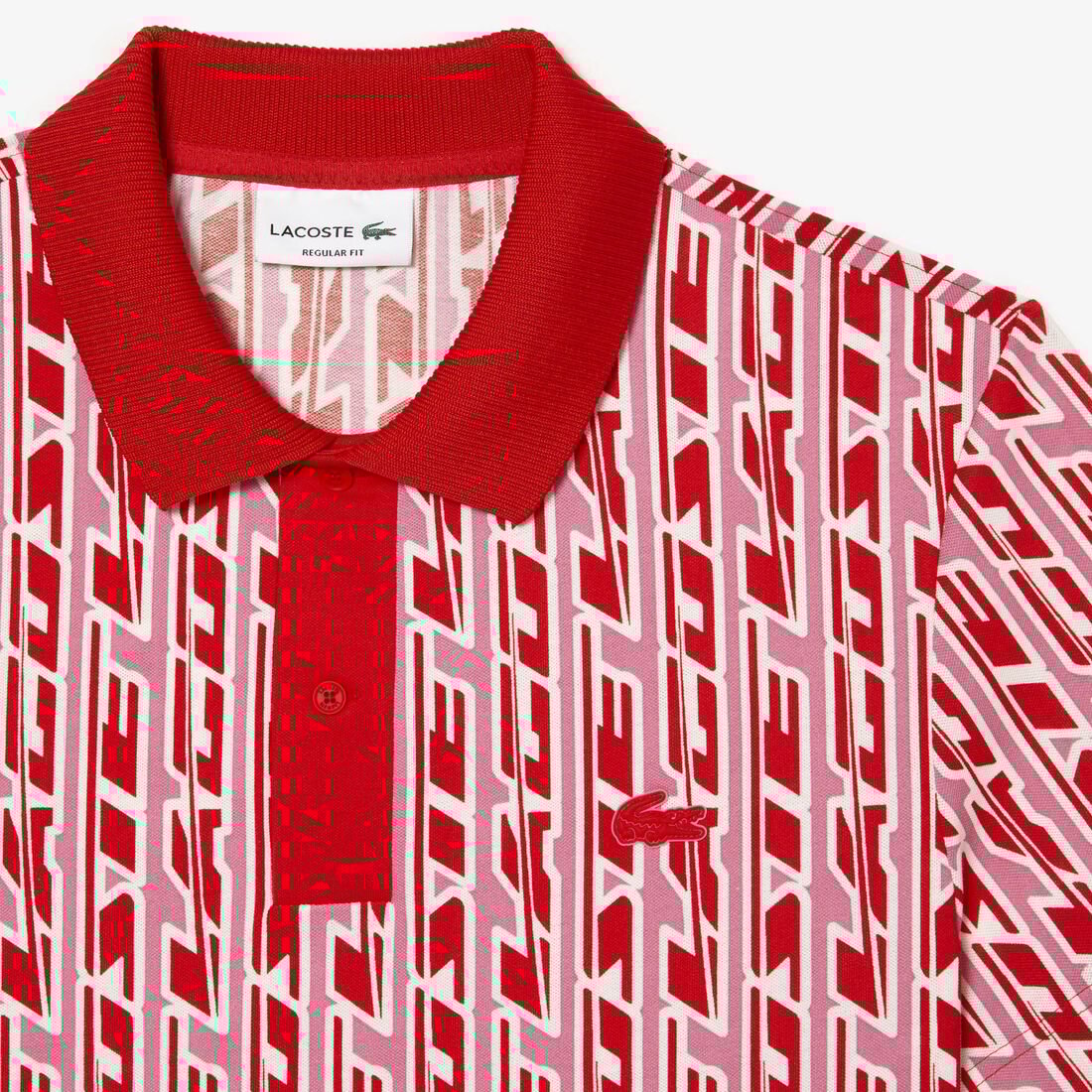 Men's Lacoste Two-Tone Printed Stretch Pique Polo Shirt Men's Lacoste Two-Tone Printed Stretch Pique Polo Shirt