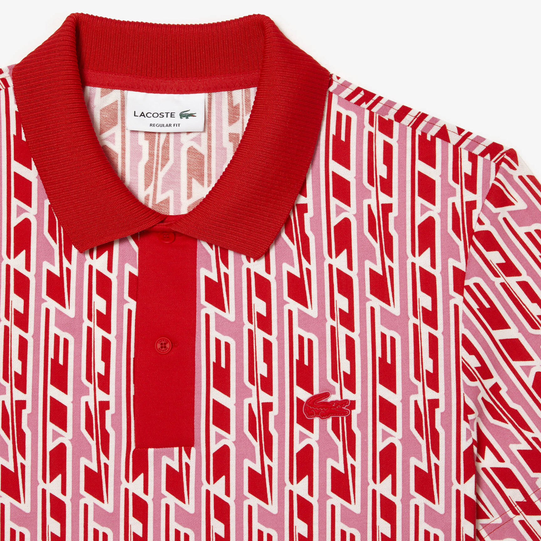 Men's Lacoste Two-Tone Printed Stretch Pique Polo Shirt Men's Lacoste Two-Tone Printed Stretch Pique Polo Shirt