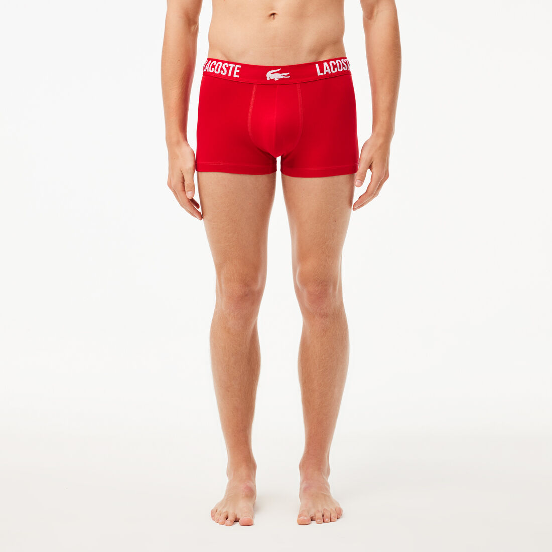 طقم بوكسر لاكوست جيرسيه بشعار الماركة للرجال، 3 قطع طقم بوكسر لاكوست جيرسيه بشعار الماركة للرجال، 3 قطع