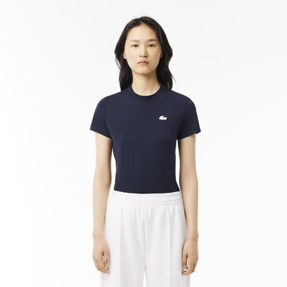 تيشيرت قطن جيرسيه عضوي للنساء من مجموعة Lacoste Sport