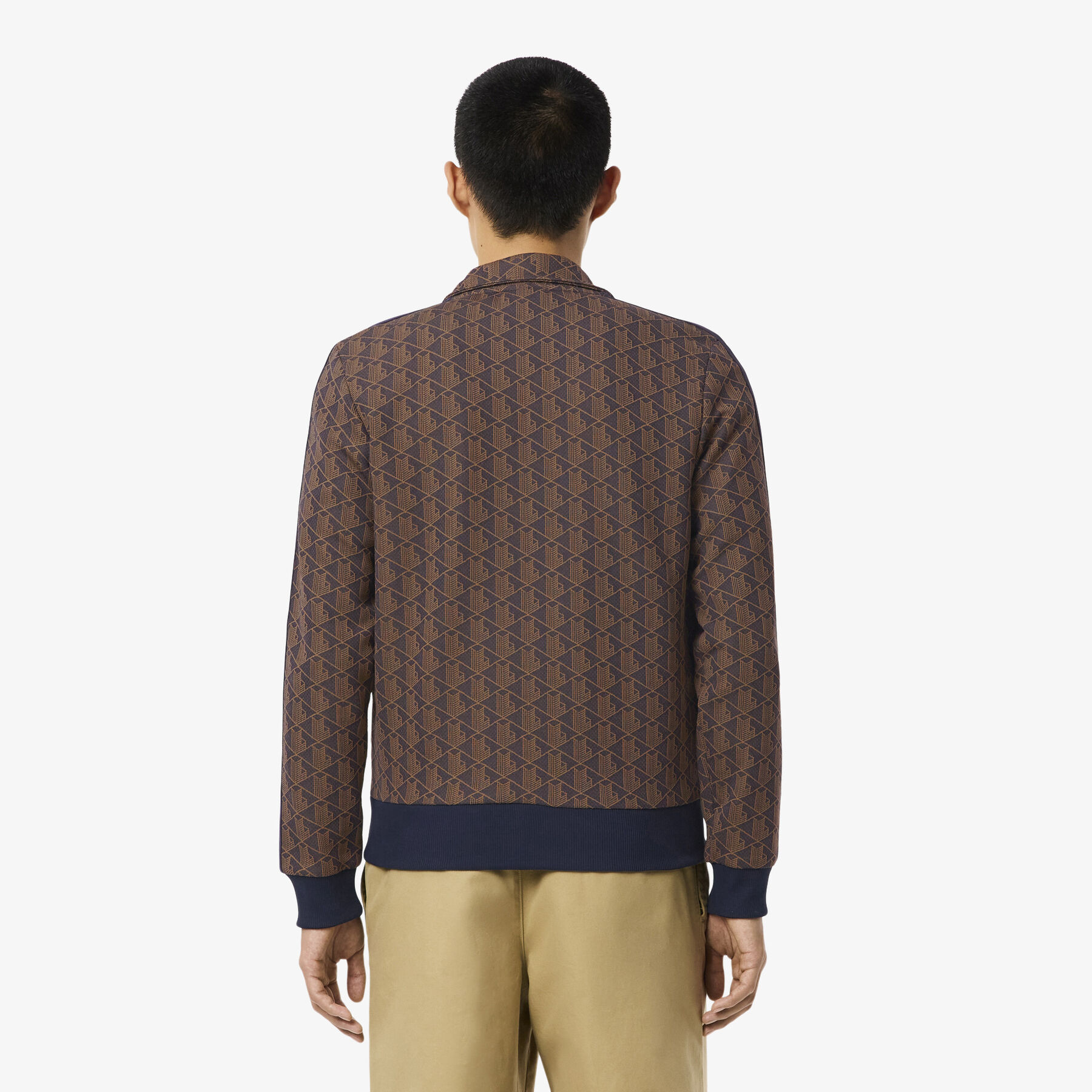 lacoste paris zip up jacquard track jacket