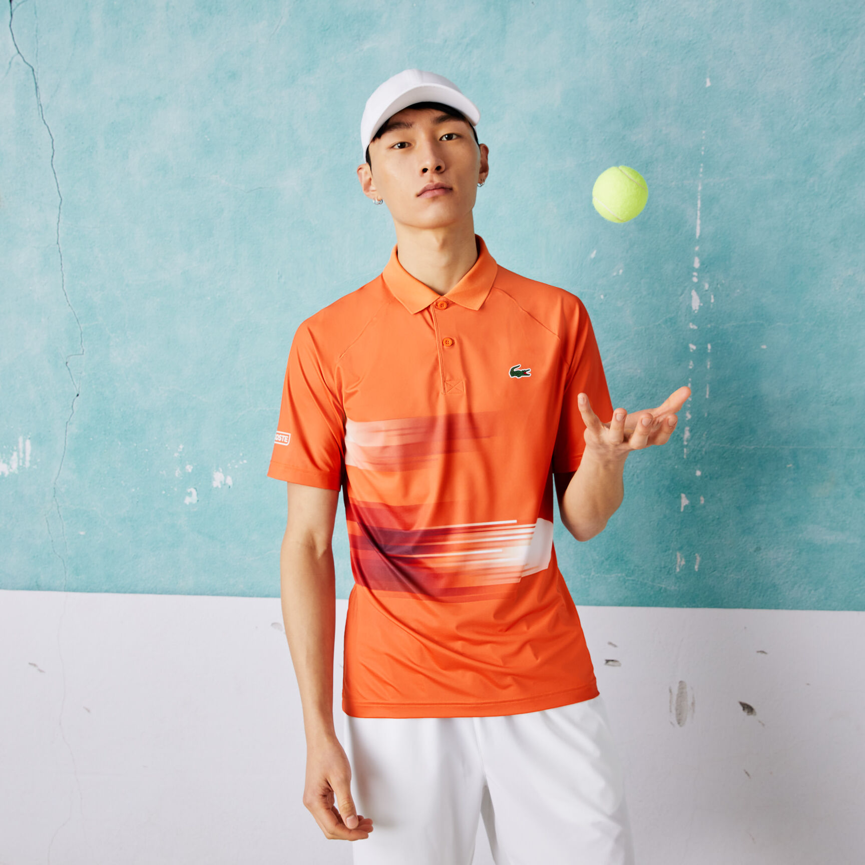 Men's Lacoste SPORT x Novak Djokovic Print Stretch Polo Shirt