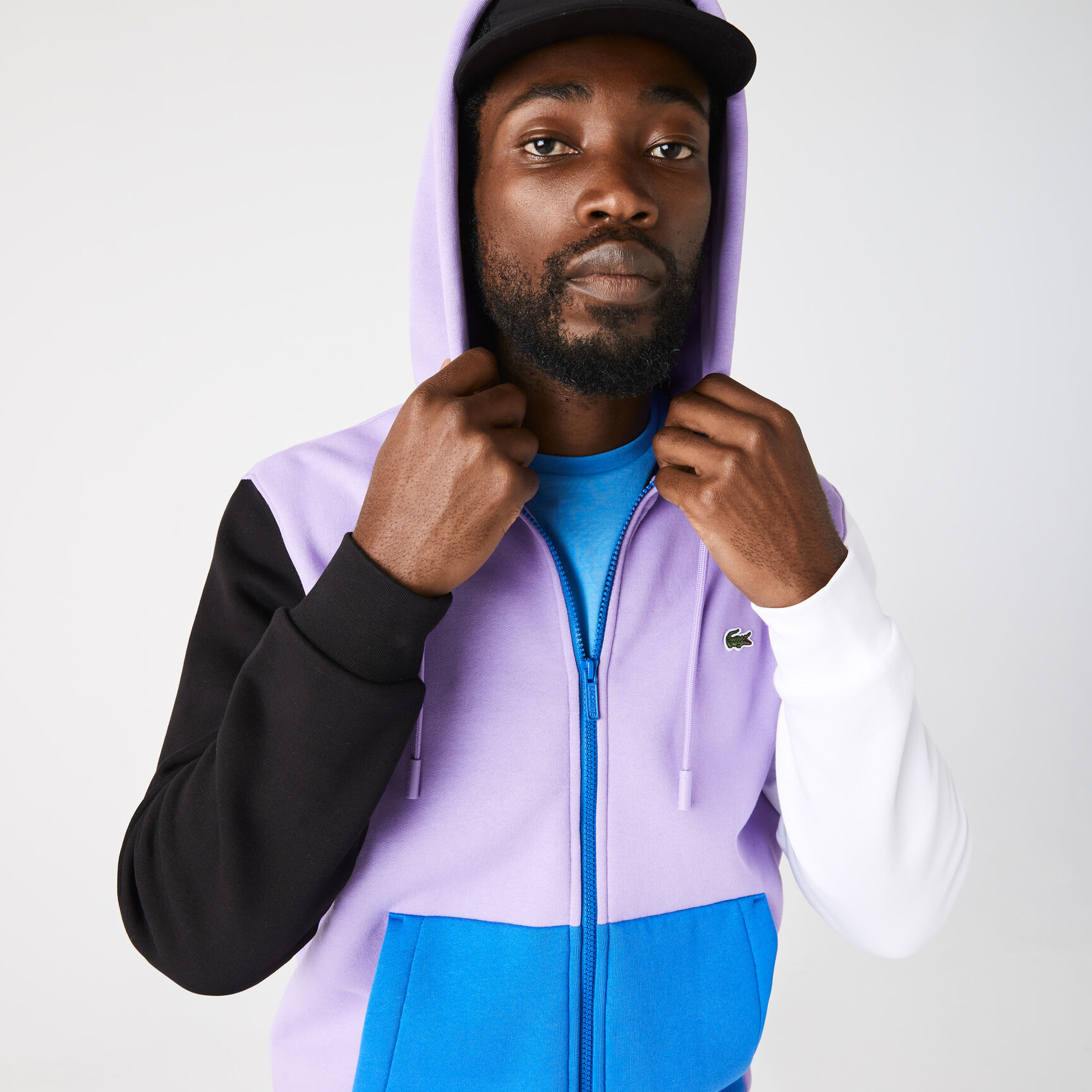 Men's Lacoste Classic Fit Color-block Hooded Zip Sweatshirt