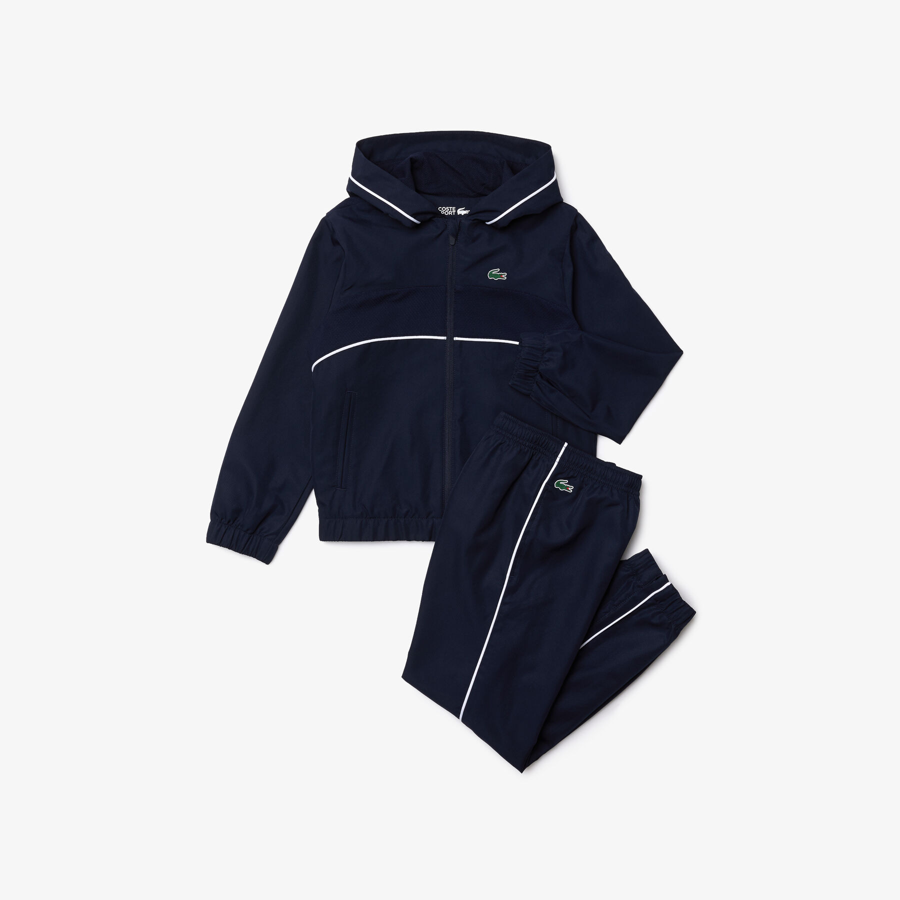 لاكوست بذلة رياضية للتنس مع غطاء رأس من مجموعة lacoste sport للأولاد
