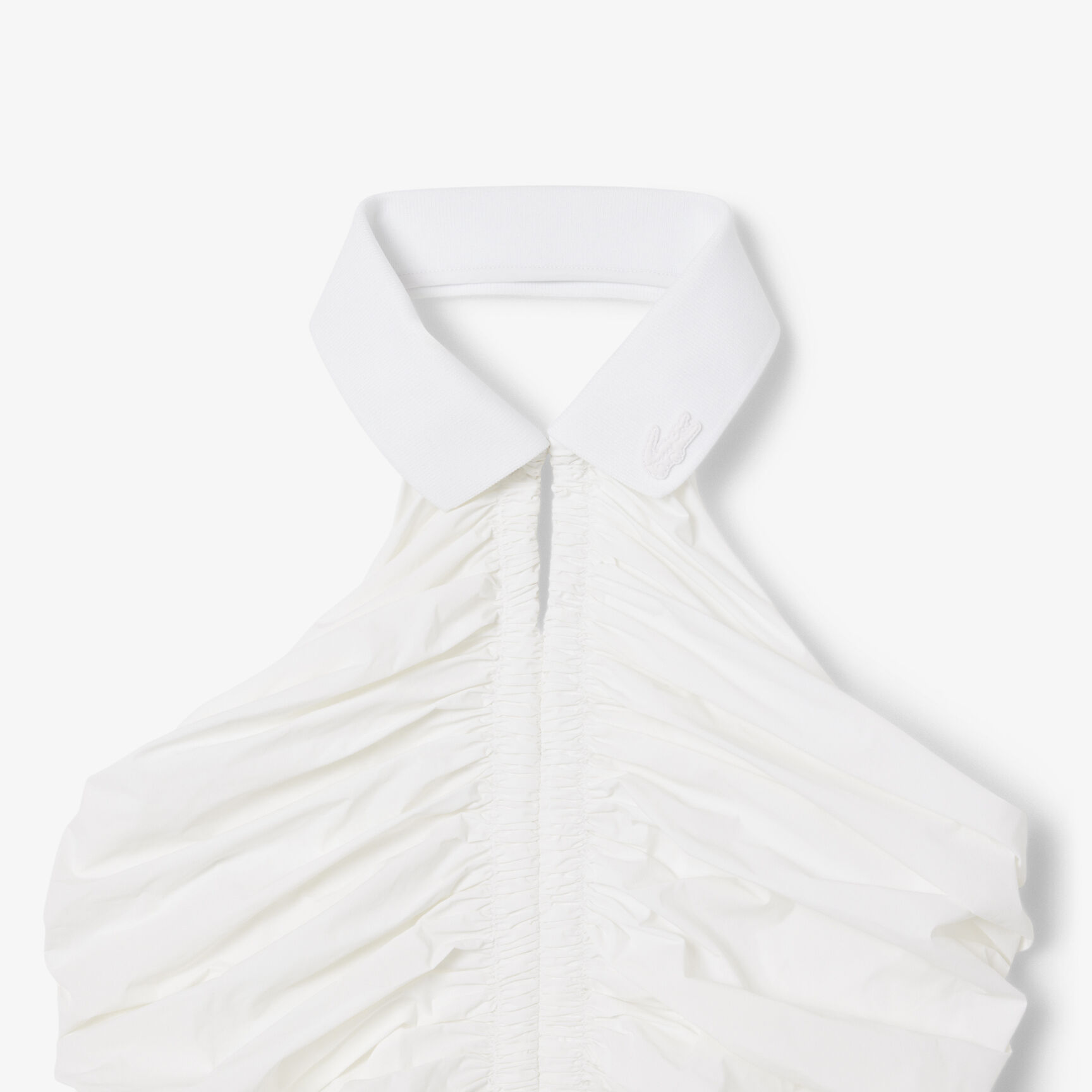 Pleated Sleeveless Polo Dress