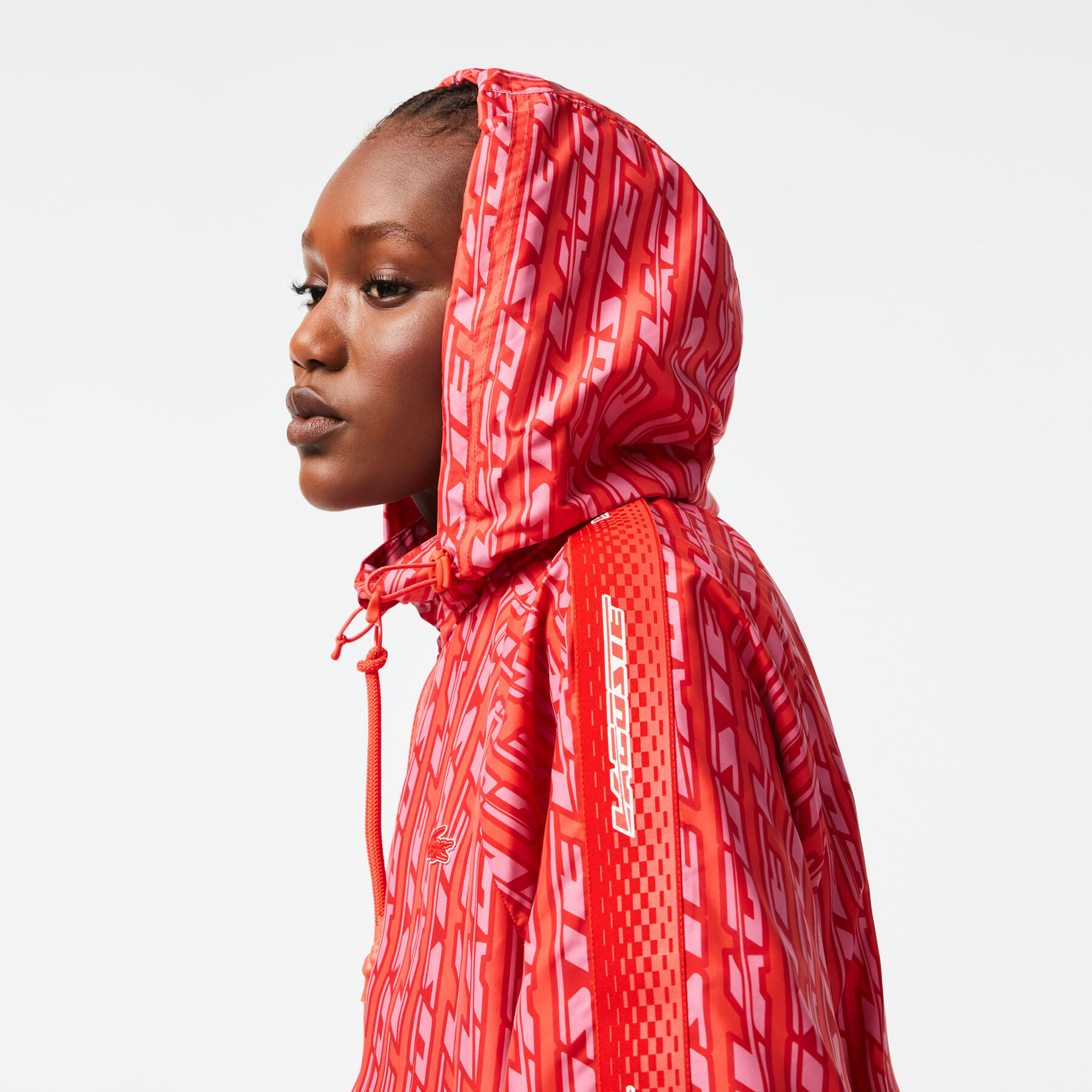 women s lacoste oversized hooded track jacket
